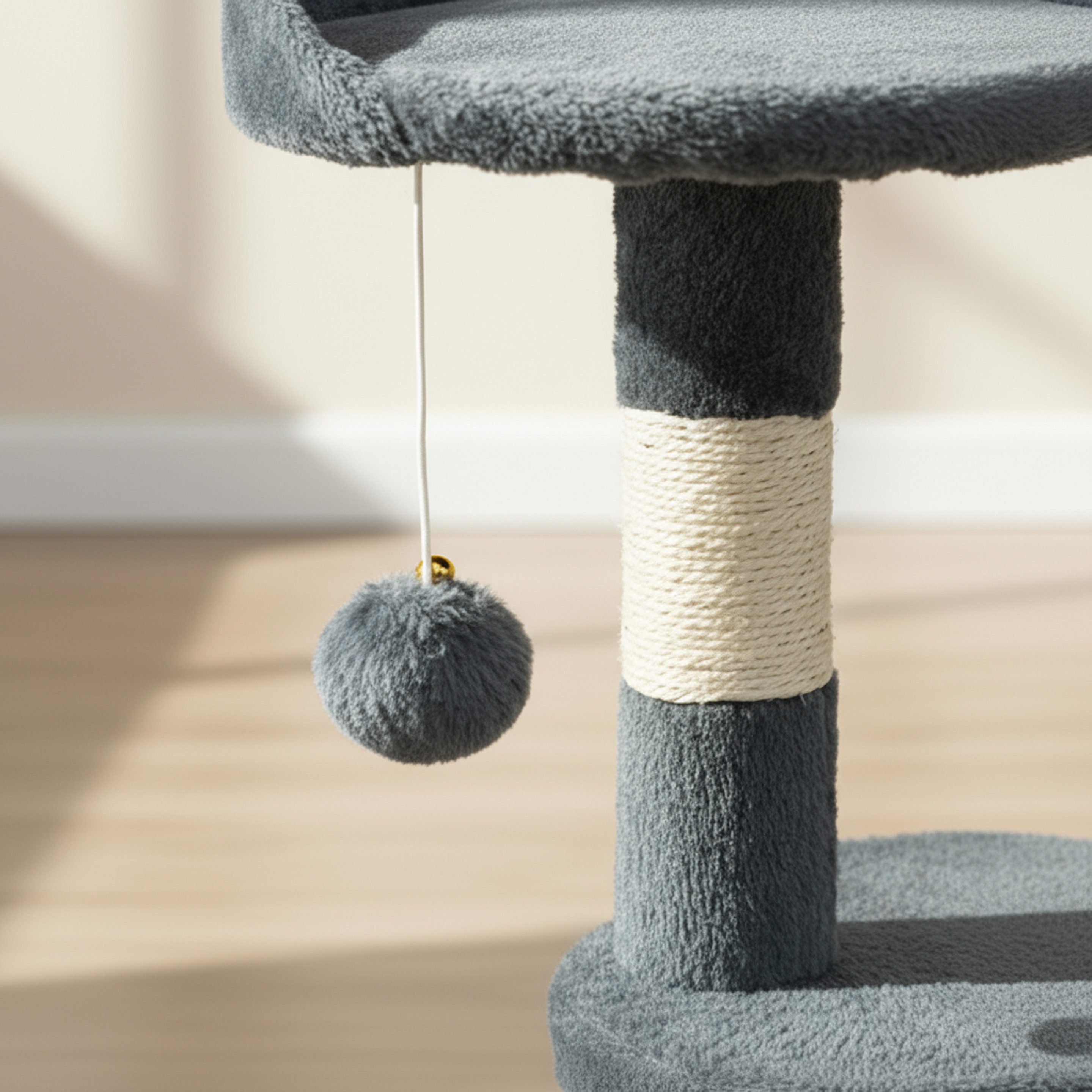 belviona Kratzbaum kompakt 112 cm, mit Spielbällen, Sisal & Kuschelhöhle