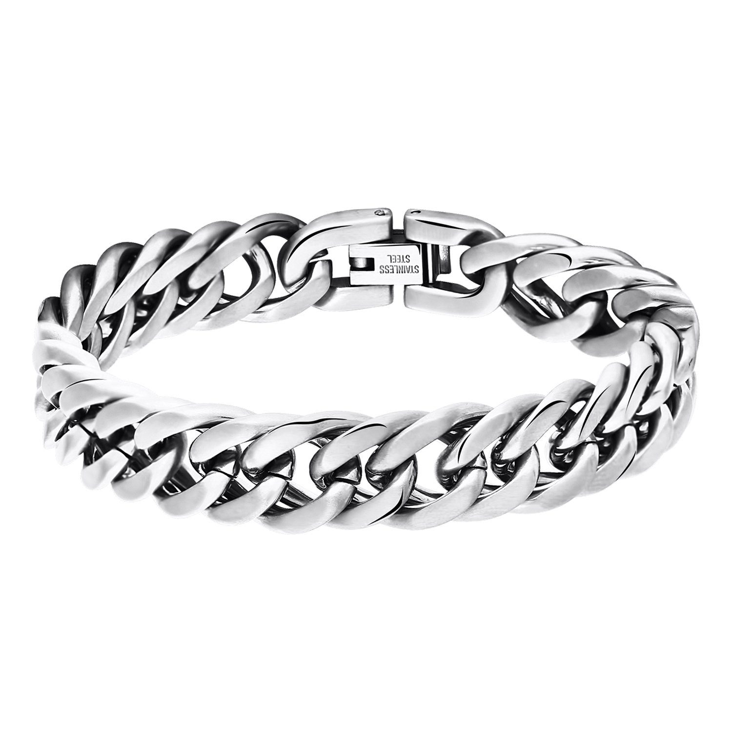 LUCARDI Gliederarmband Armband - Stahl - Silber - Herren
