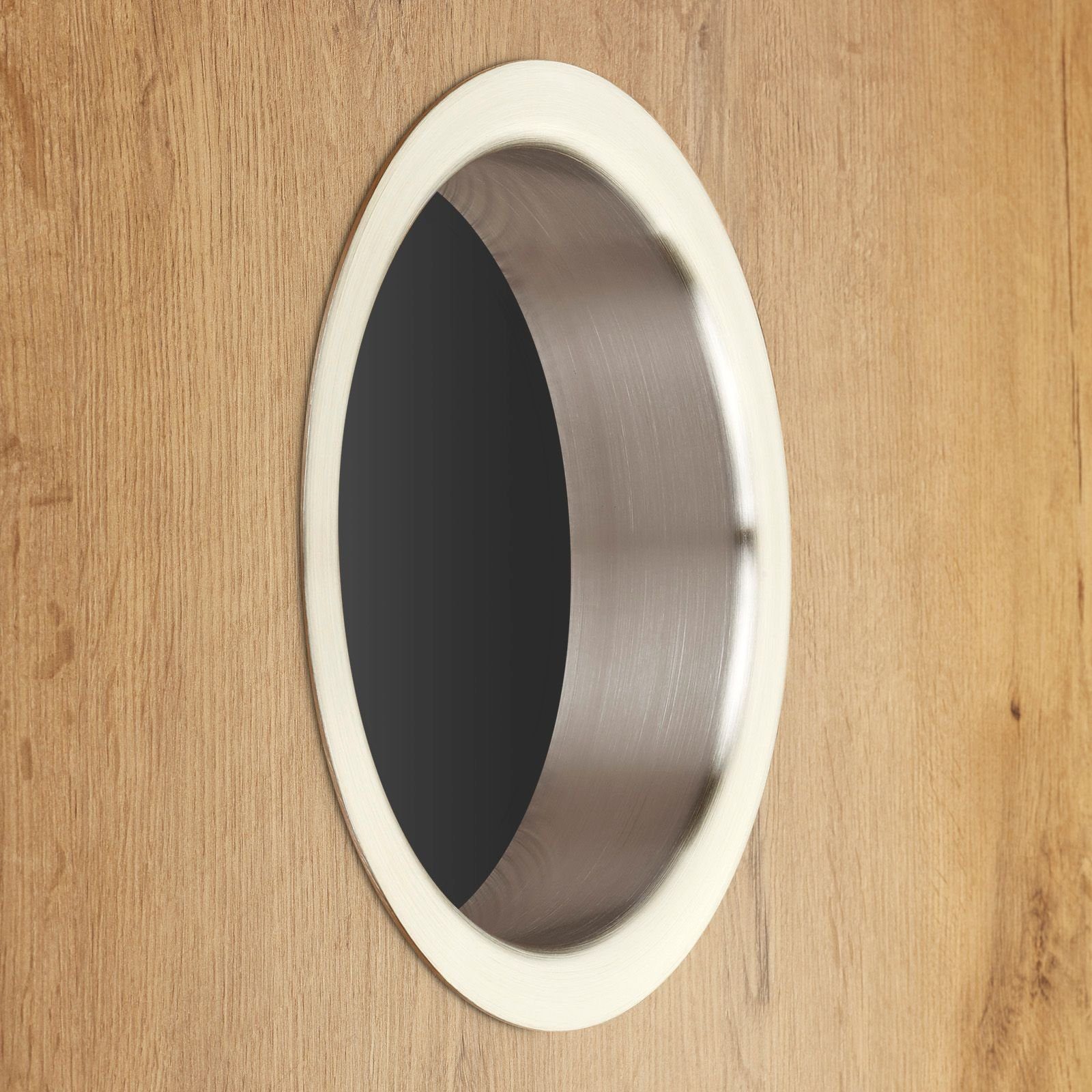 SO-TECH® Möbelbeschlag Durchwurfring Einfwurfring Edelstahl fein gebürstet, Ø 180 mm, H 41,5 mm zum Einbau in Waschtisch / Arbeitsplatte