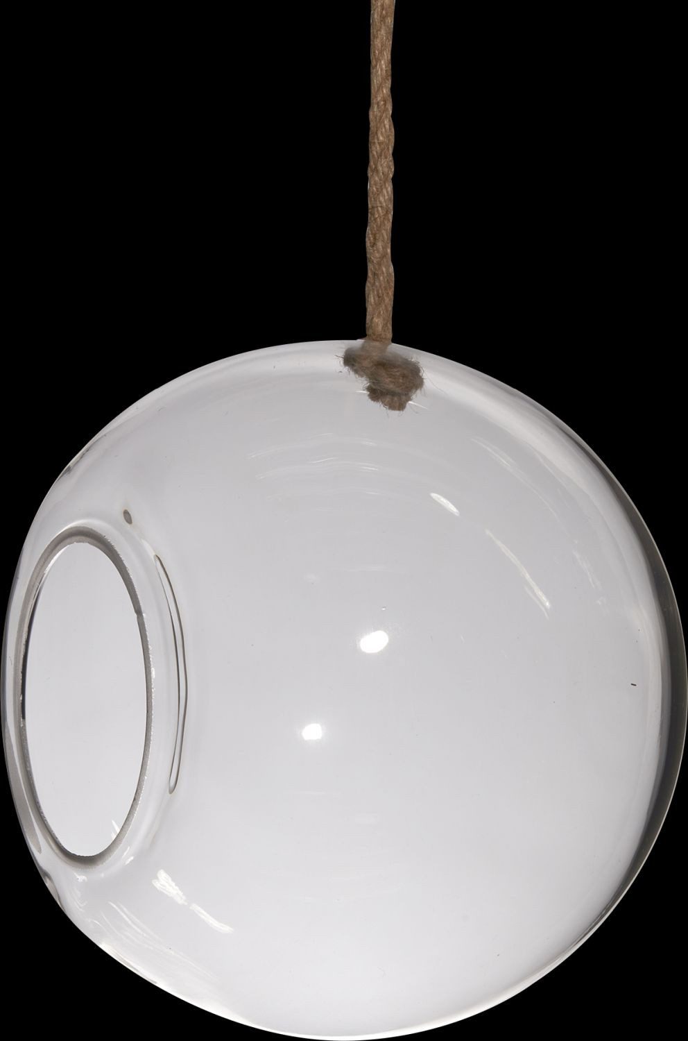 INNA-Glas Terrarium Glas Kugel Terrarium FARO mit Kordel, klar, 25cm, Ø25cm