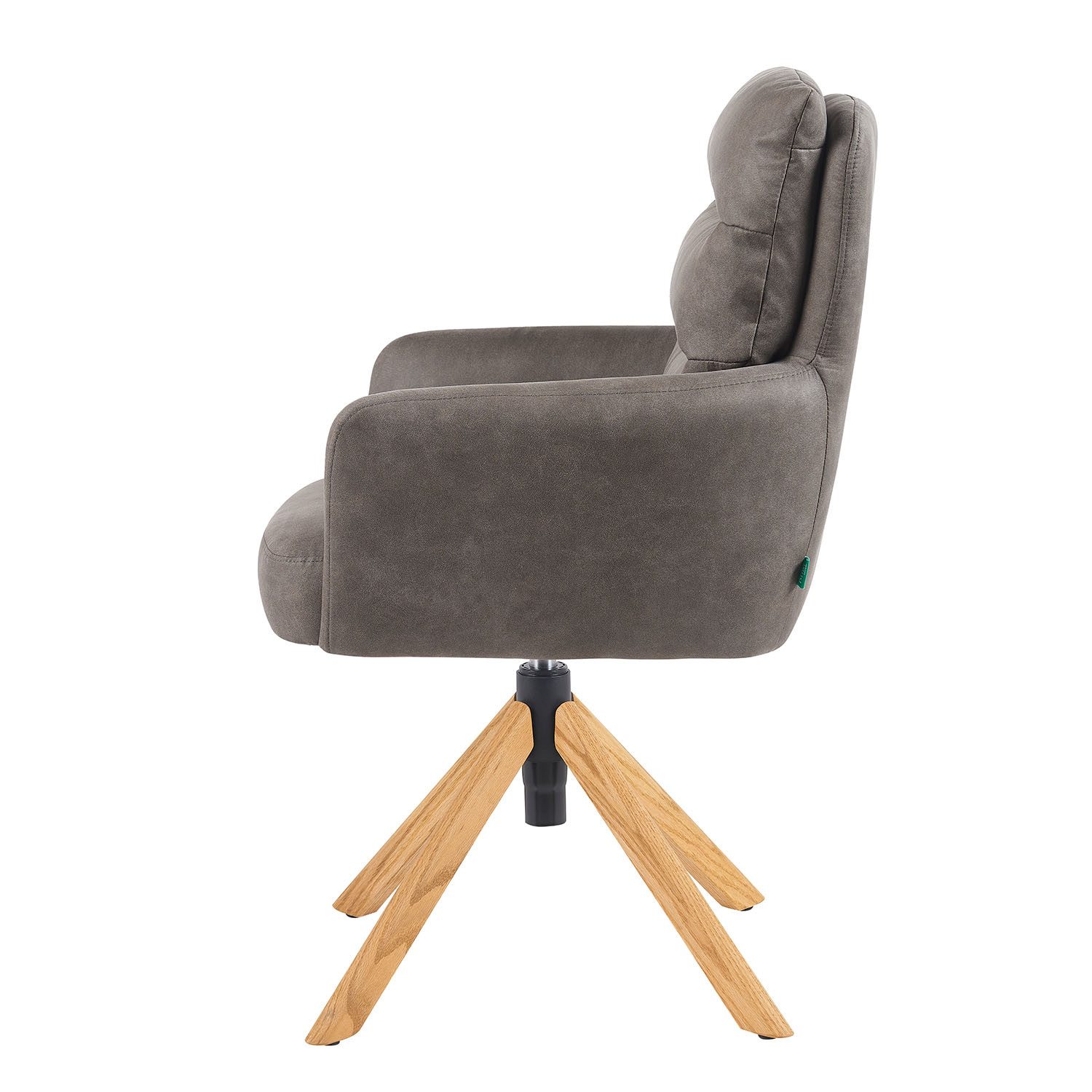 DUBI Möbel Polsterstuhl Mika-Jule, Federkern, Eiche geölt, 360° drehbar & höhenverstellbar im 2er-Set