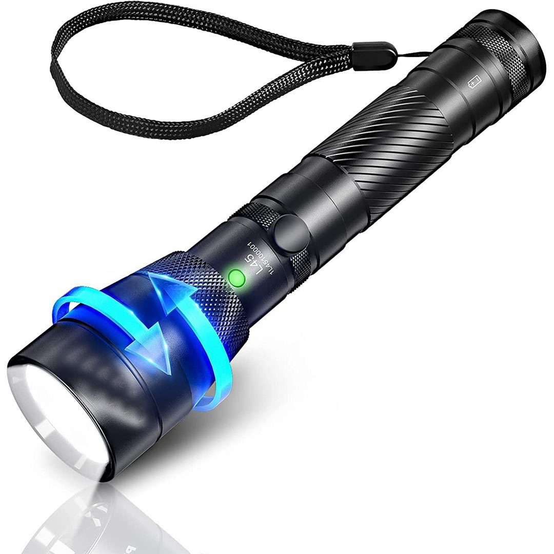 Taschenlampe LED USB Aufladbar Zoom Taschenlampen 4 Modi für Outdoor Camping 