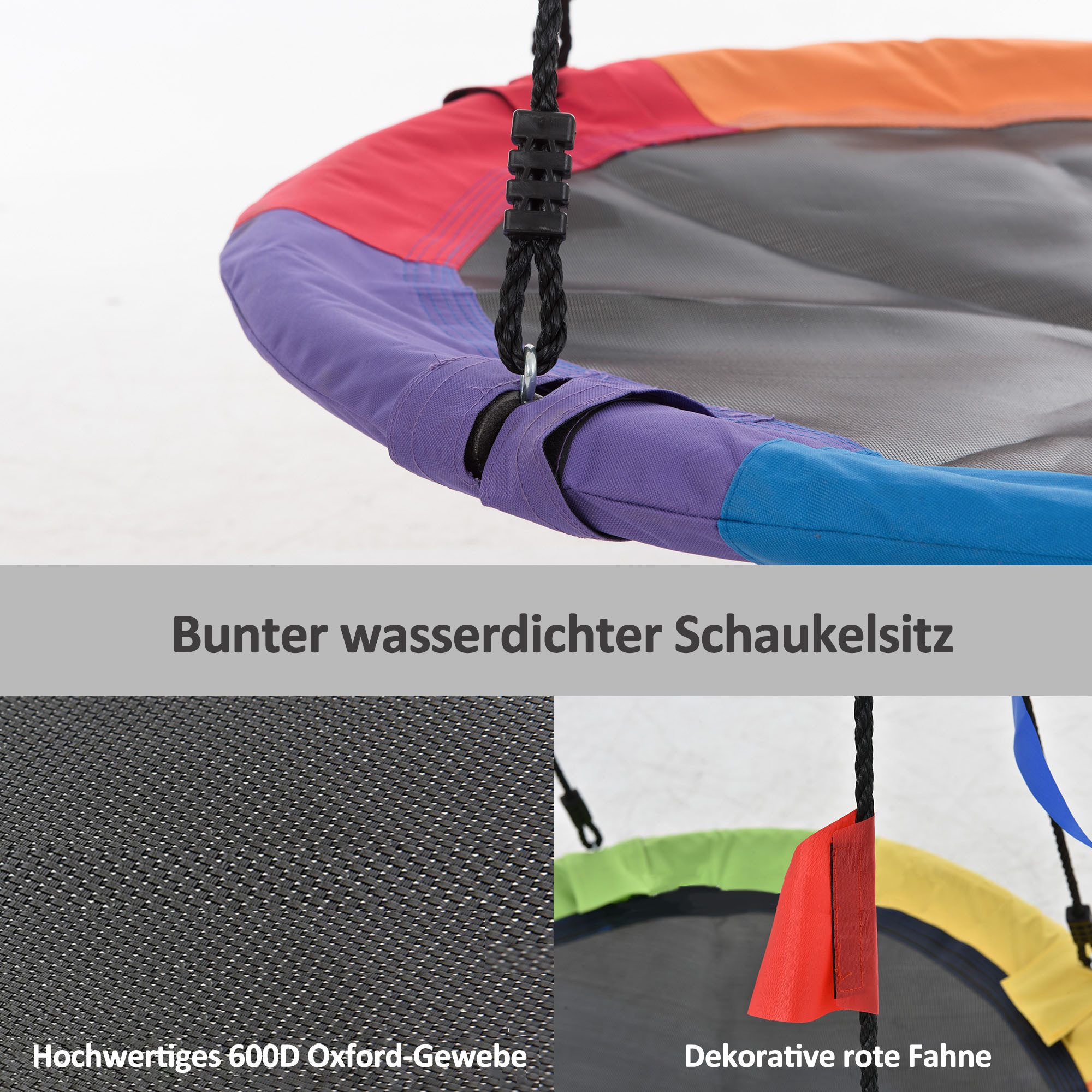 XDeer Doppelschaukel Kinderschaukelset, Nestbaumschaukel aus Kunststoff 3-8 Jahre, Basketball, Basketballständer, Rutsche, Basketballanlage, Gelb