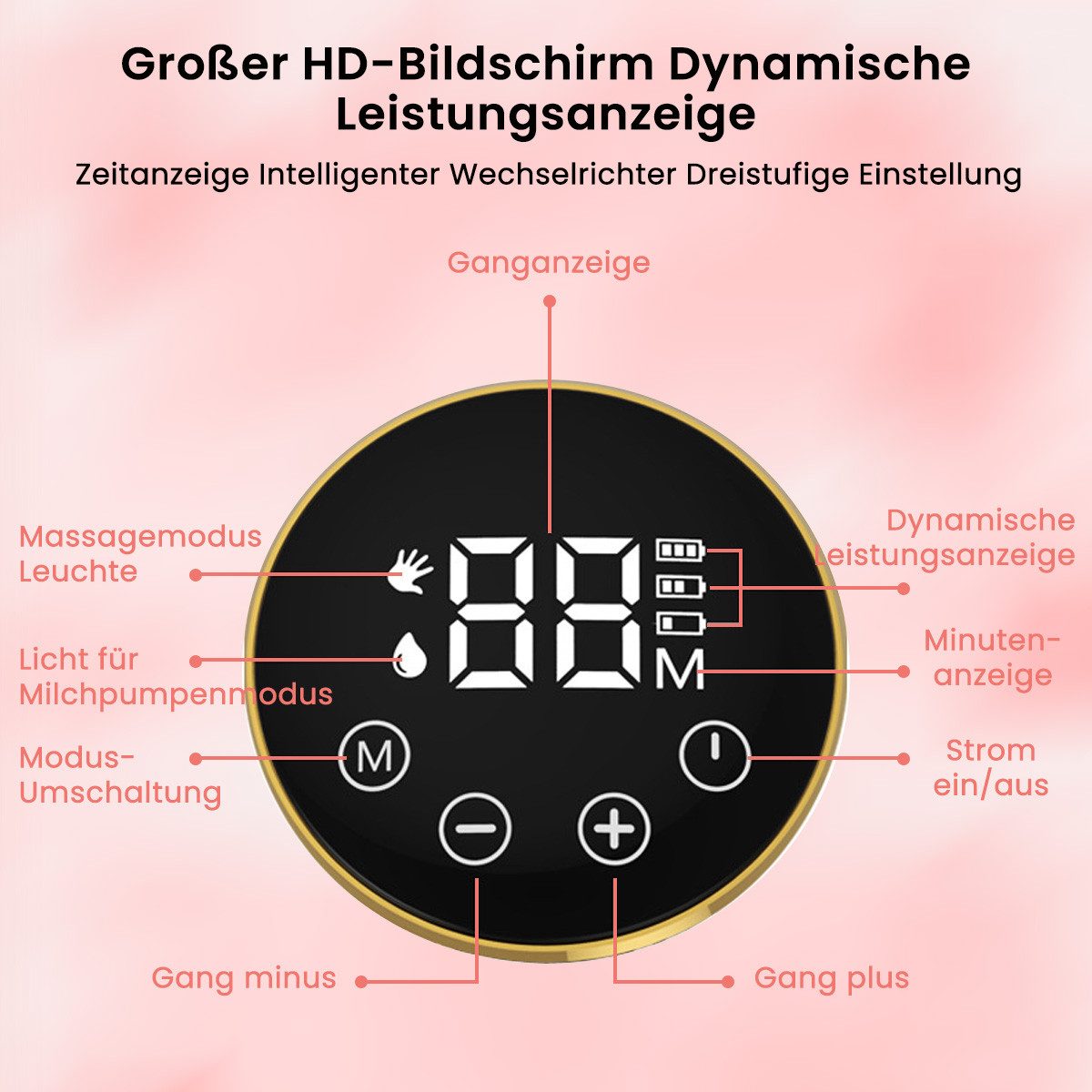 ANYSUN Elektrische Milchpumpe Milchpumpe Tragbar Freihändig,Brustpumpe Milch mit 3 Modi und 9 Stufen, tragbar Milchpumpe,LED Intelligentem Display, 2-tlg., Ultra Leise Wiederaufladbare,Fassungsvermögen 180ml