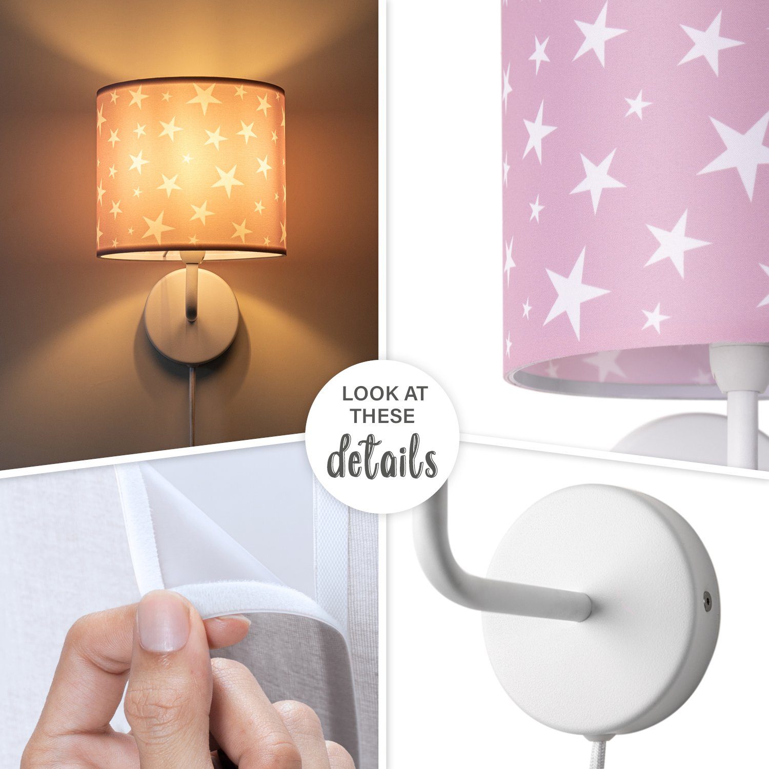 Paco Home 315, E14 Leuchtmittel, Lampe ohne Babyzimmer Sterne 3m Wandleuchte âˆ…18cm Capri Kabellänge Kinderzimmer