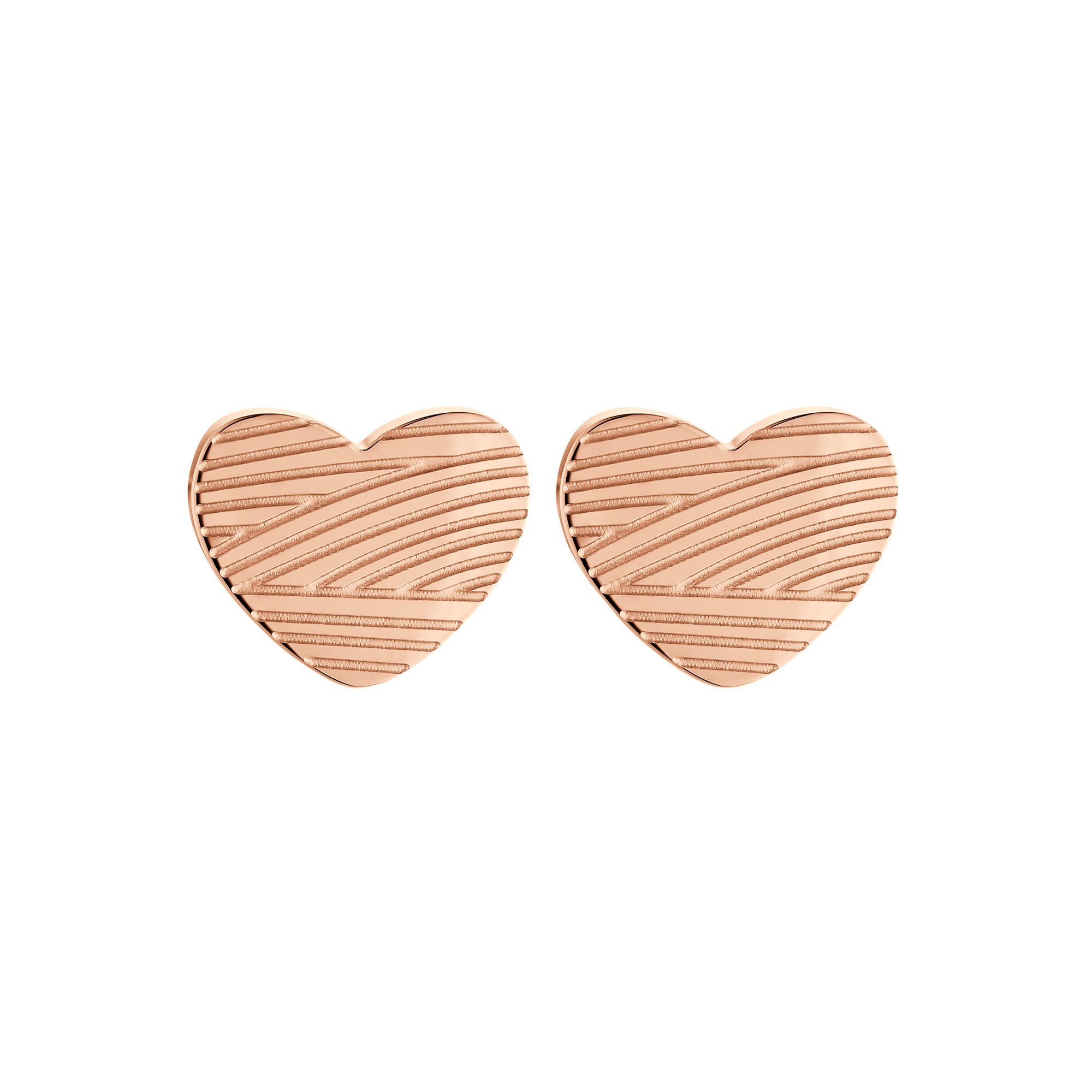 Herzförmig (Ohrringe, silberfarben Ohrstecker Heideman inkl. rosegoldfarben Paar Lea Geschenkverpackung), poliert