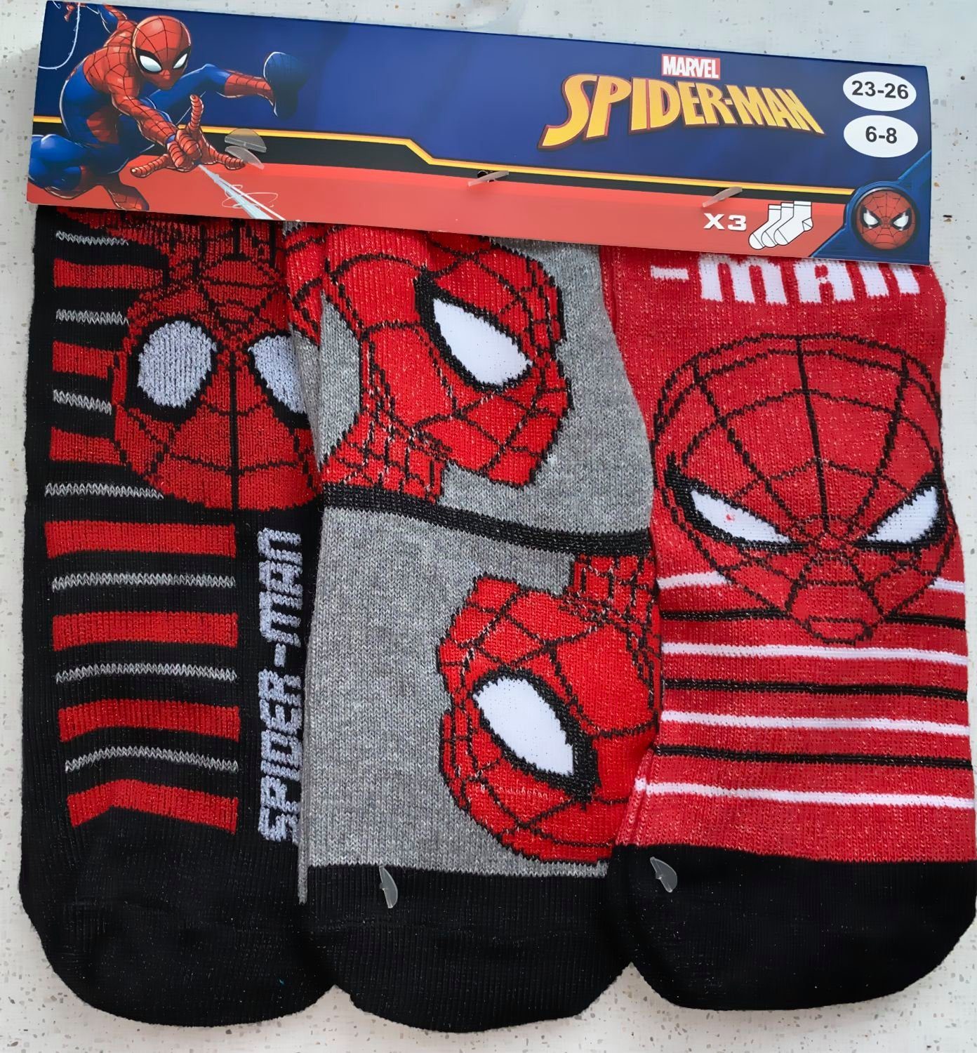 Spider-Man 6 Paar Kinder Socken Strümpfe Set für Jungen 