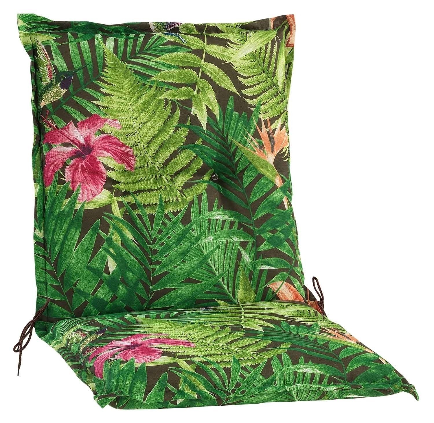 GO-DE Polsterauflage TROPICAL, 50 x 100 cm, Grün, für Niederlehnstühle, (1 St), Gartenstuhlauflage für Niederlehner