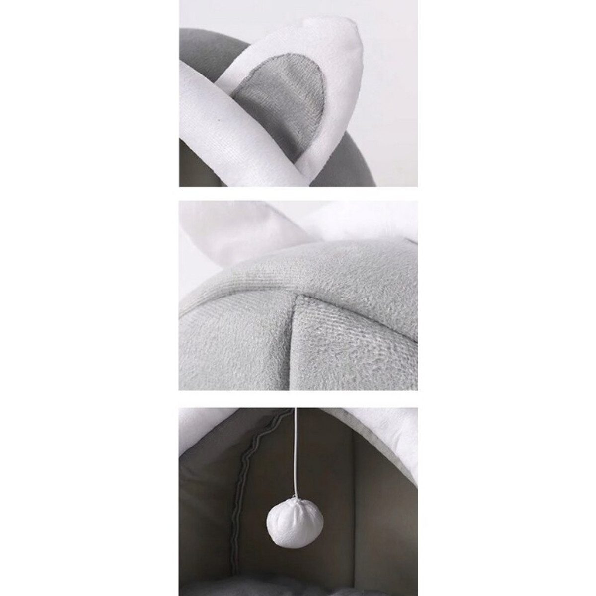 R2 Invest Katzenhaus Katzenhöhle 31 x 27 x 27 cm Kuschelhöhle grau weiß