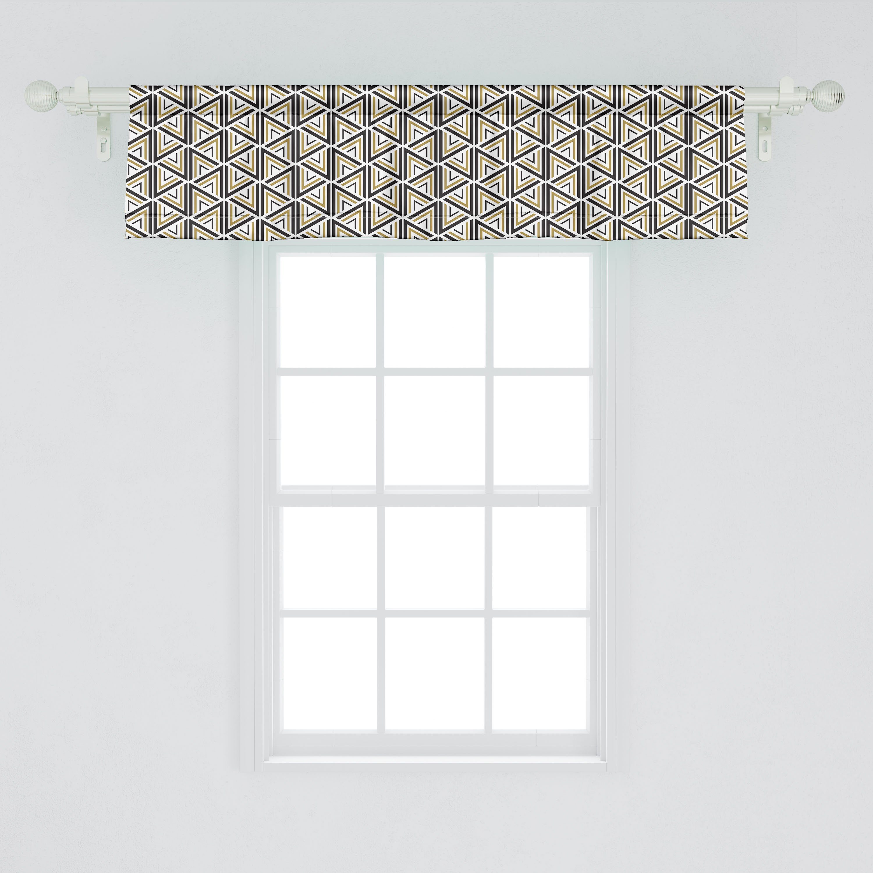 Linien Dekor Vorhang Modern mit Microfaser, Scheibengardine Küche für förmigen Triangle Stangentasche, Volant Schlafzimmer Abakuhaus,