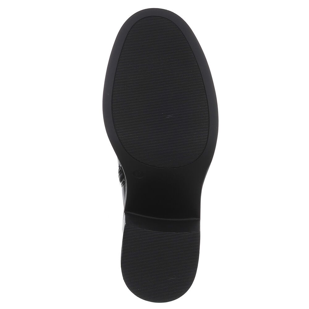 Ital-Design Elegante Stiefelette aus echtem Leder mit Absatz und Schnalle Stiefelette (90648913) Blockabsatz Stiefeletten in Schwarz