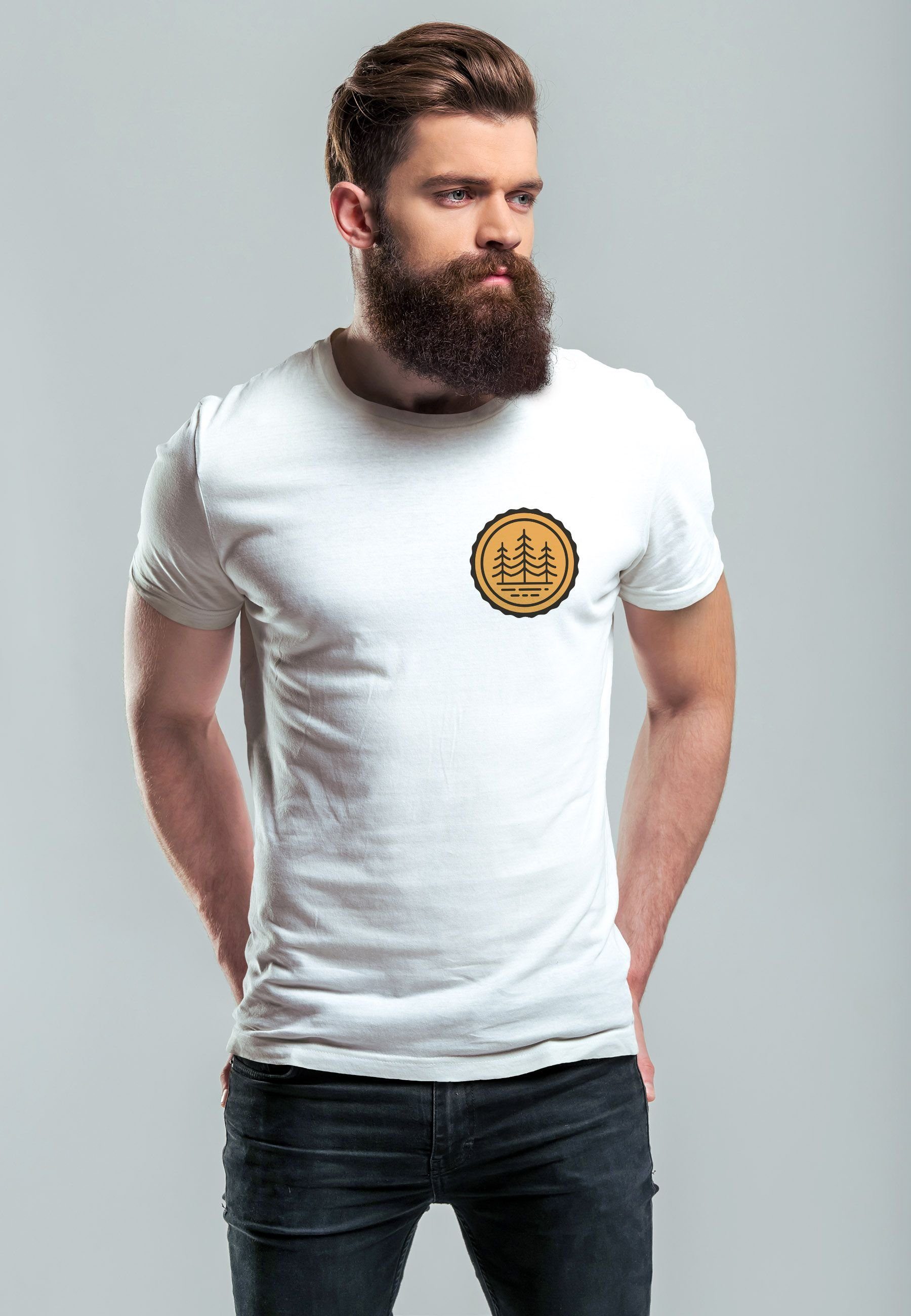 Neverless Print-Shirt Herren T-Shirt Wald Bäume günstig online kaufen
