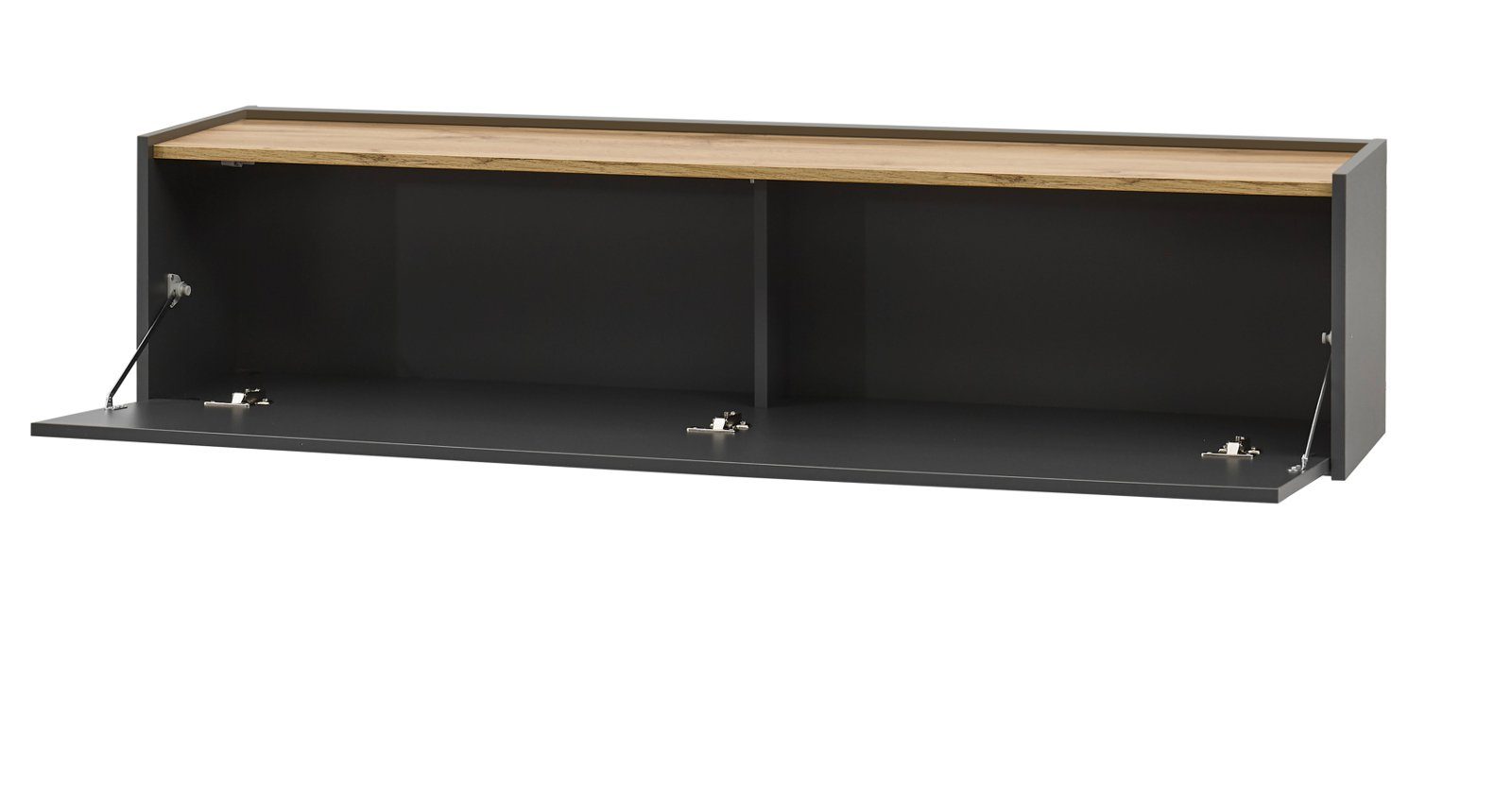 Eiche hängend, Furn.Design matt Wotan Lowboard 150 und Breite Grau cm, (TV-Unterschrank), Center