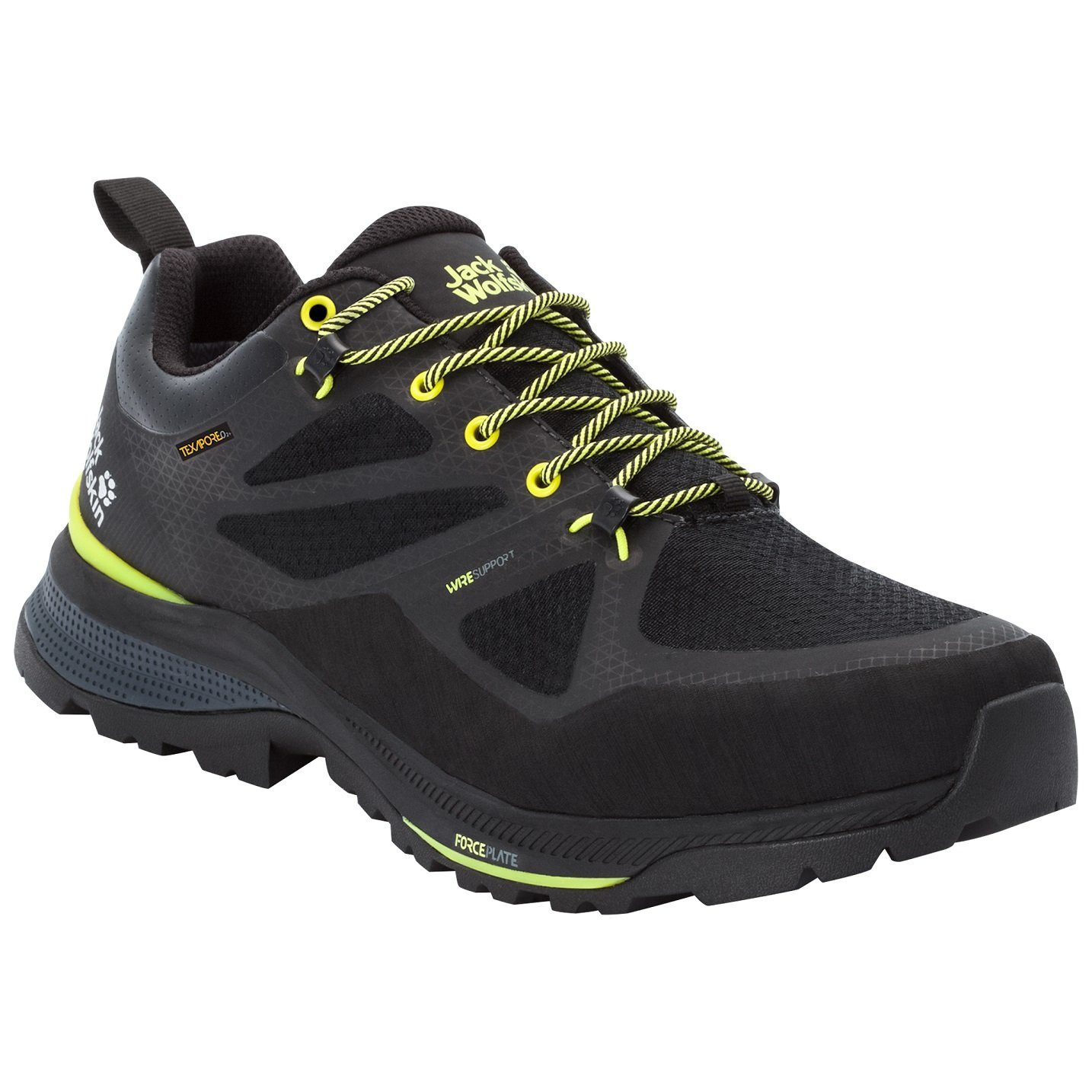 Jack Wolfskin Force Striker Texapore Low wasserdicht schwarz/lime Herren Wa günstig online kaufen