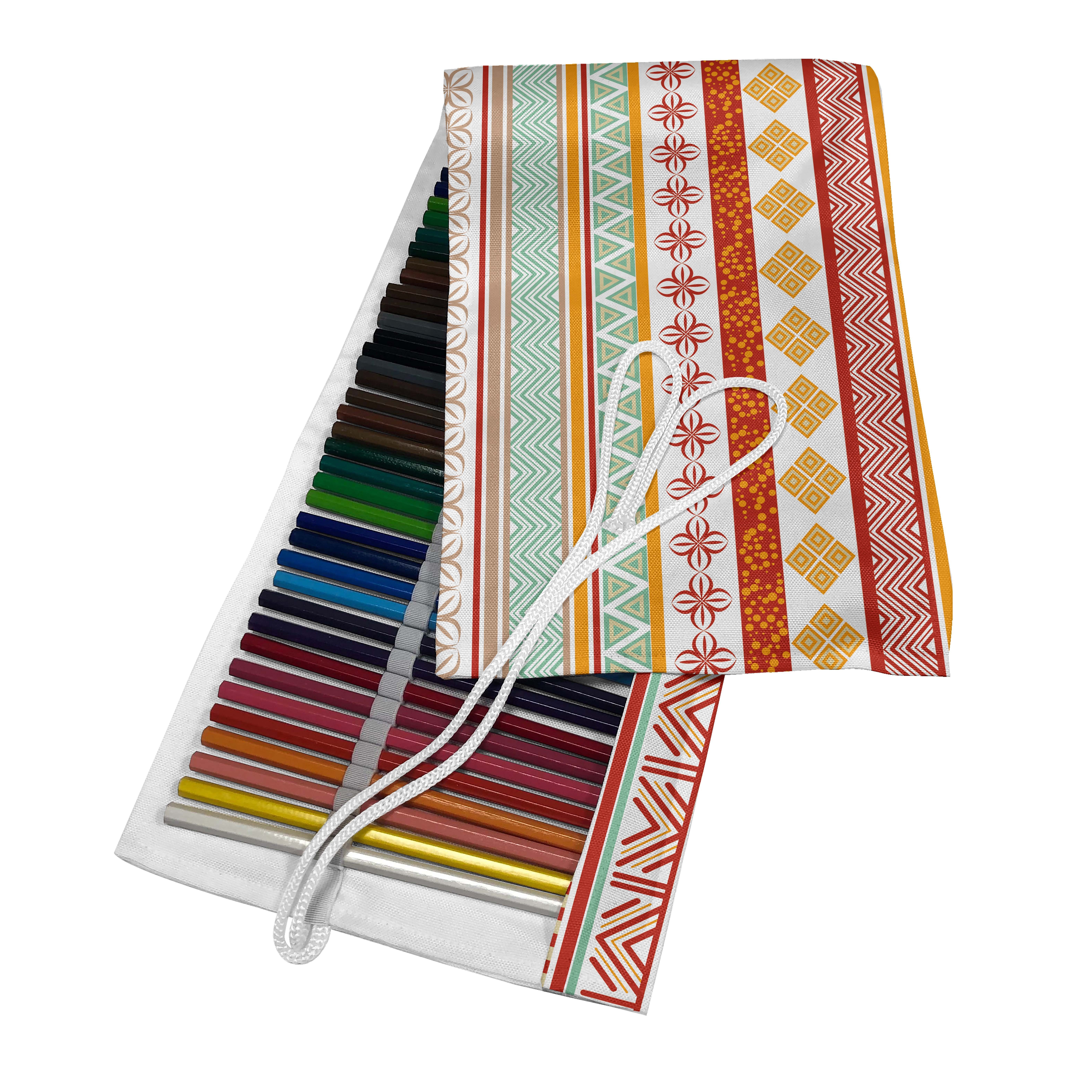 Abakuhaus Federmäppchen langlebig und tragbar Segeltuch Stiftablage Organizer, Stammes mit Art gestreift