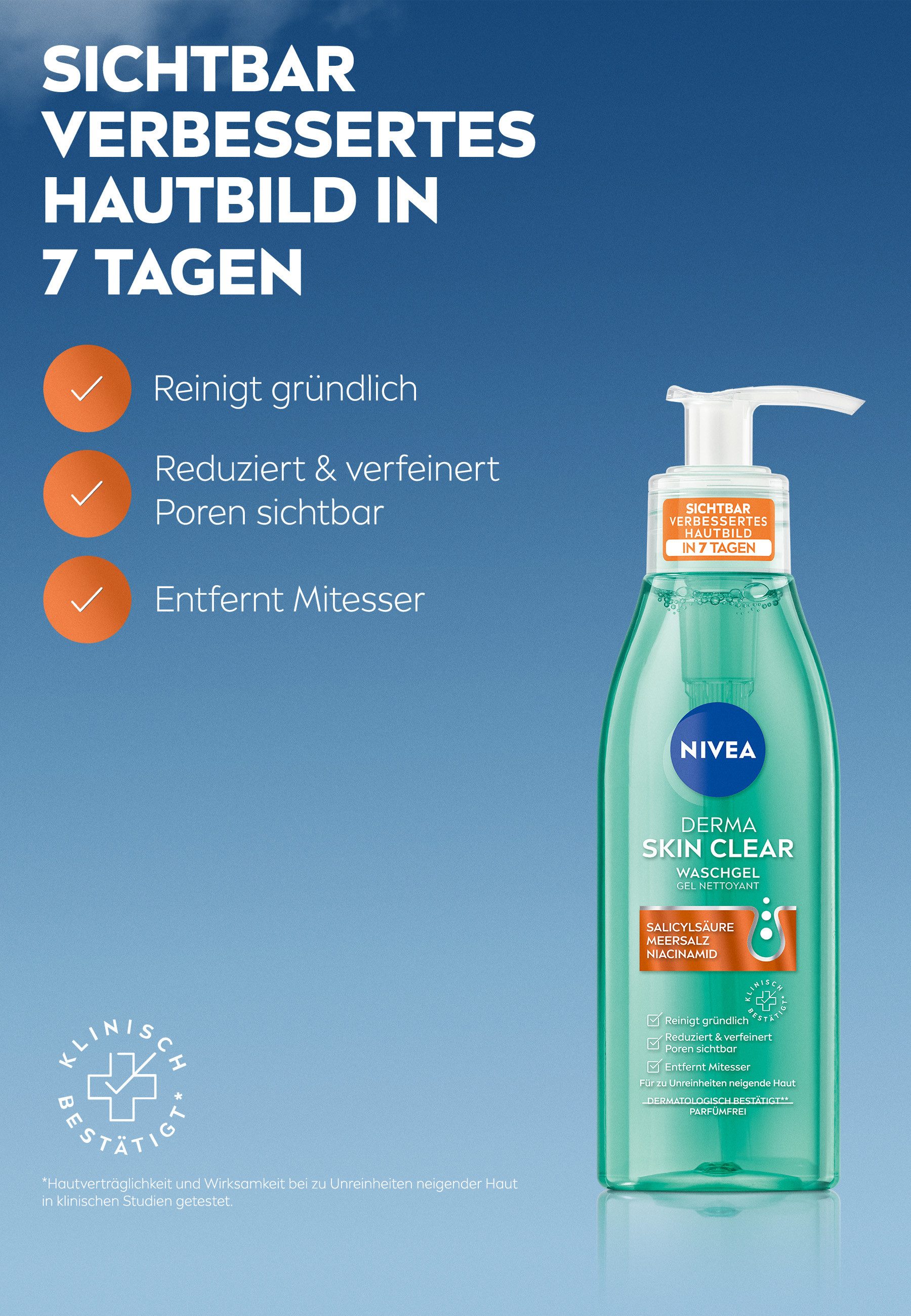 Nivea Hautreinigungs-Set NIVEA DERMA SKIN CLEAR Night Routine Set 3-teilig, 3-tlg.