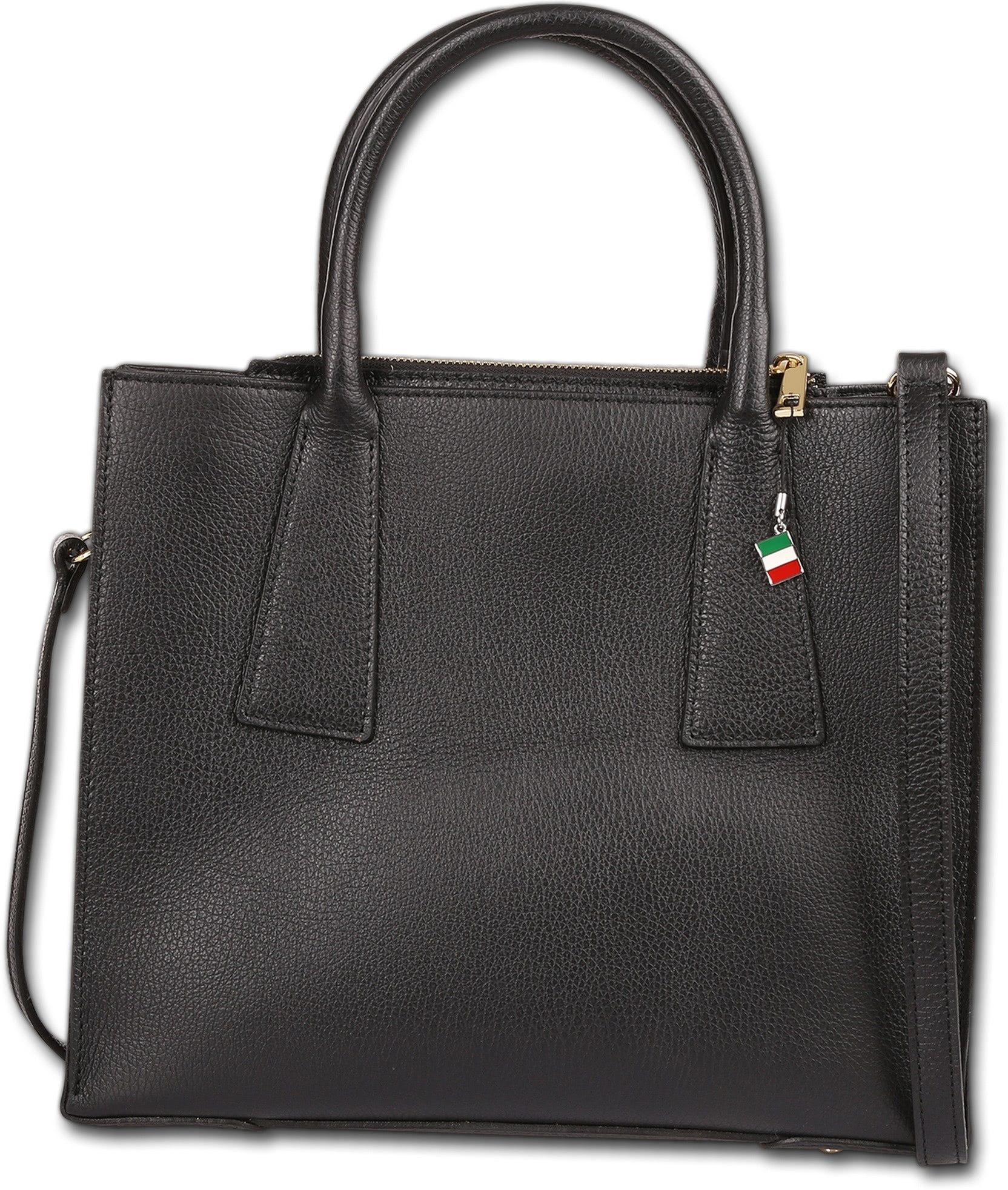 FLORENCE Handtasche Florence Damen Handtasche Leder Tasche (Handtasche, Handtasche), Damen Tasche Echtes Leder schwarz