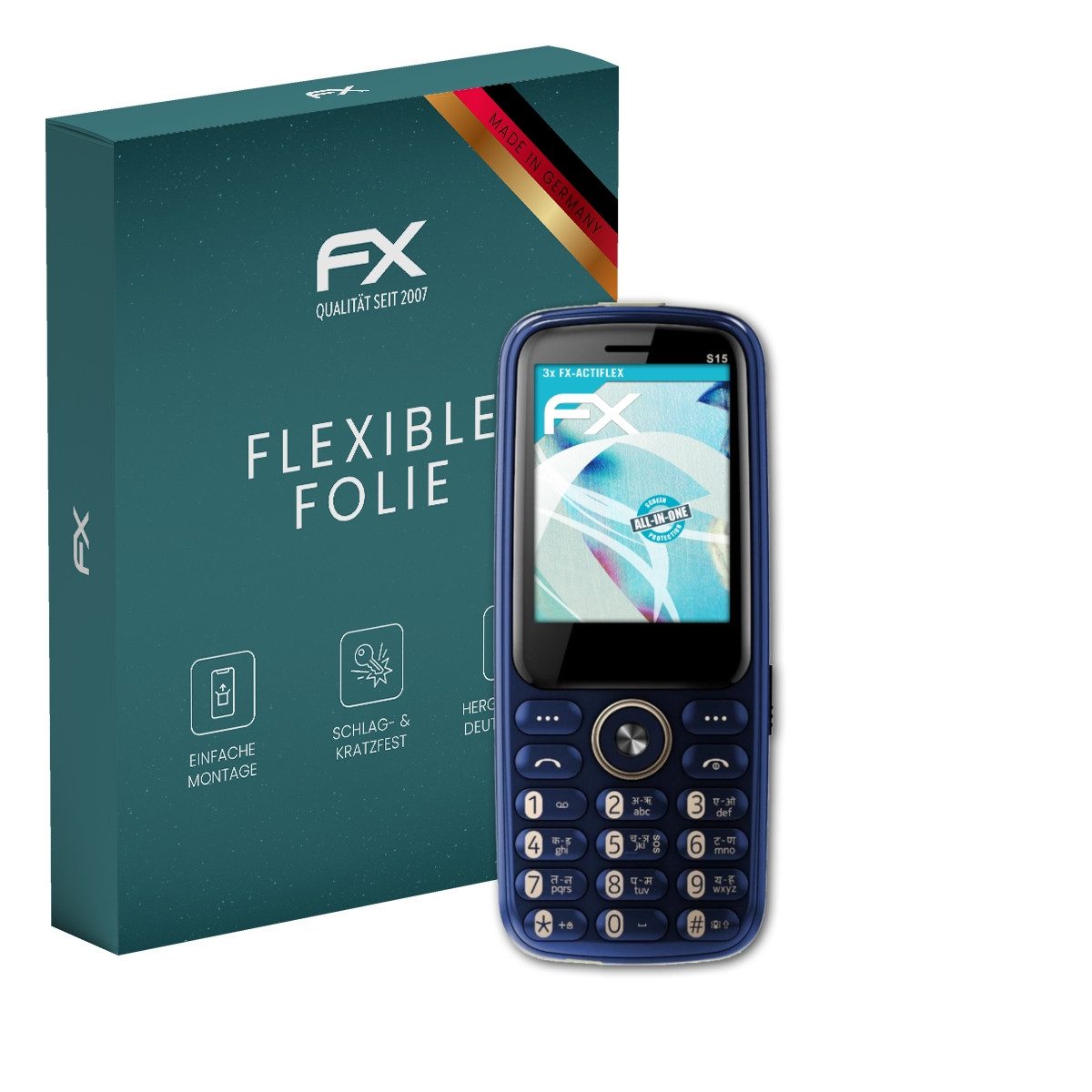 atFoliX Schutzfolie Displayschutzfolie für BlackZone S15, (3 Folien), Ultraklar und flexibel