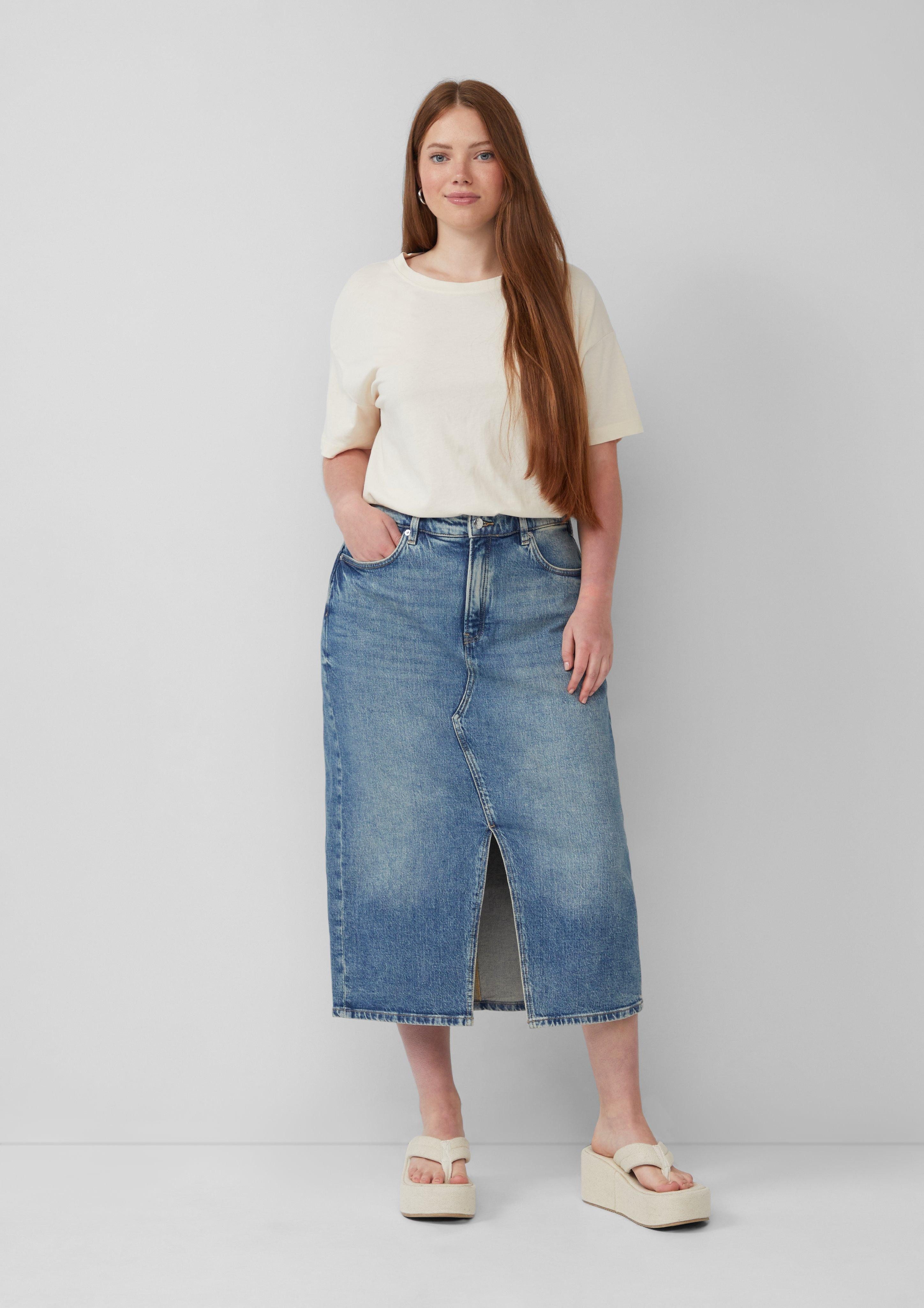 QS Jeansrock Denim Midi-Rock günstig online kaufen