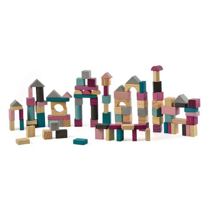 Magni Spielbauklötze Bauklötze in Pastellfarben XXL Set mit 100 Bausteinen und Sortierbox, (100 St)