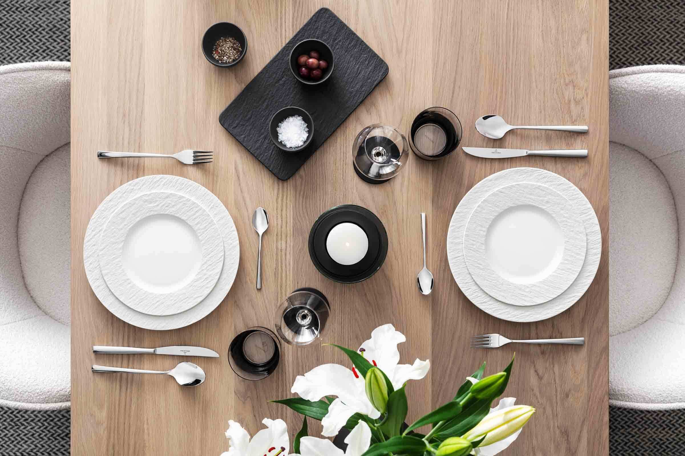 Villeroy & Boch Kombiservice Manufacture Ice Starter-Set 6er Set (6-tlg), 2 Personen, Porzellan