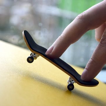 PhoneNatic Miniskateboard Finger-Skateboard Bau Set - Fingerboard - Griffbrett, Design 3 (Gelbbraun)