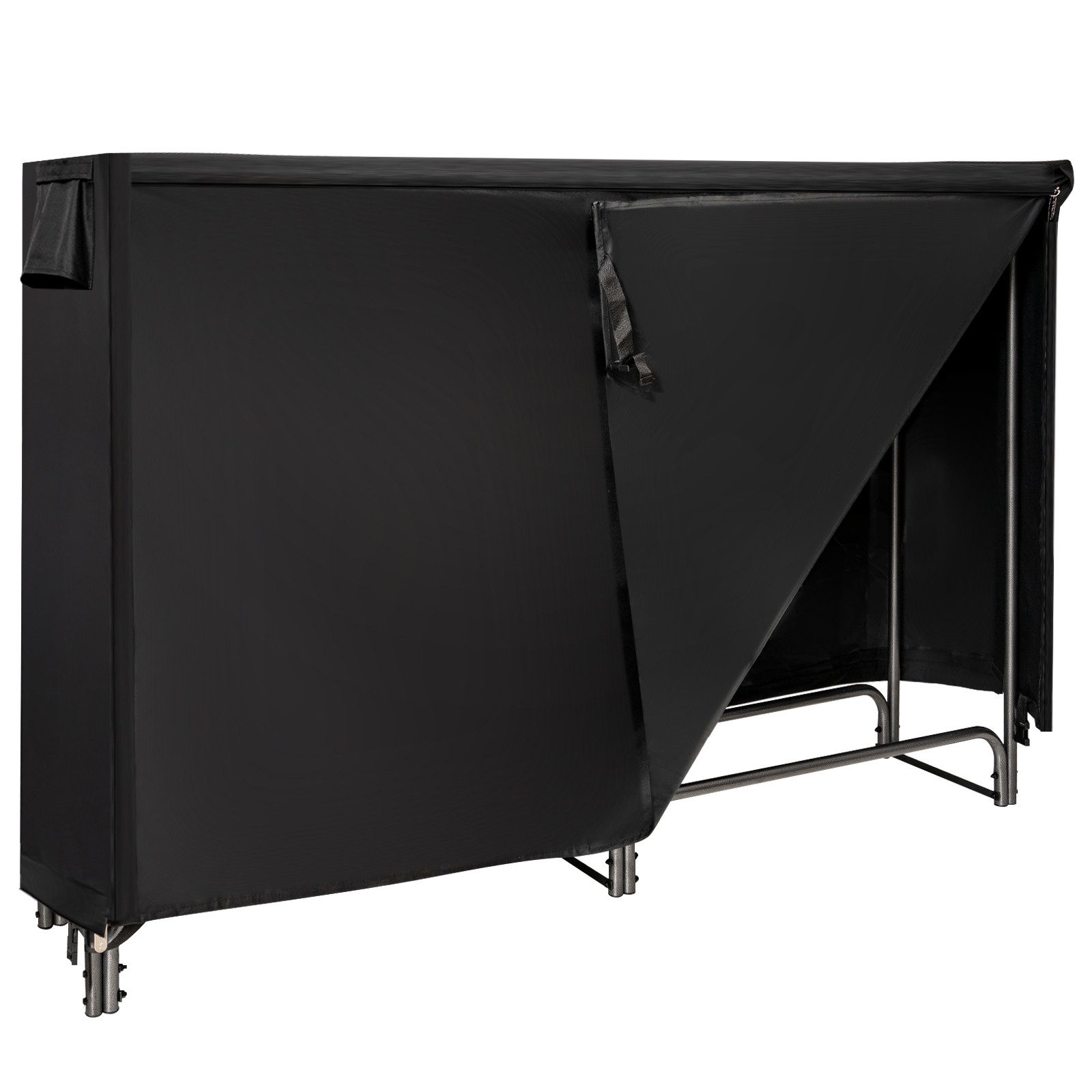 COSTWAY Kaminholzregal Brennholzregal, BxTxH:36x184x123 cm, Metall, mit Abdeckung