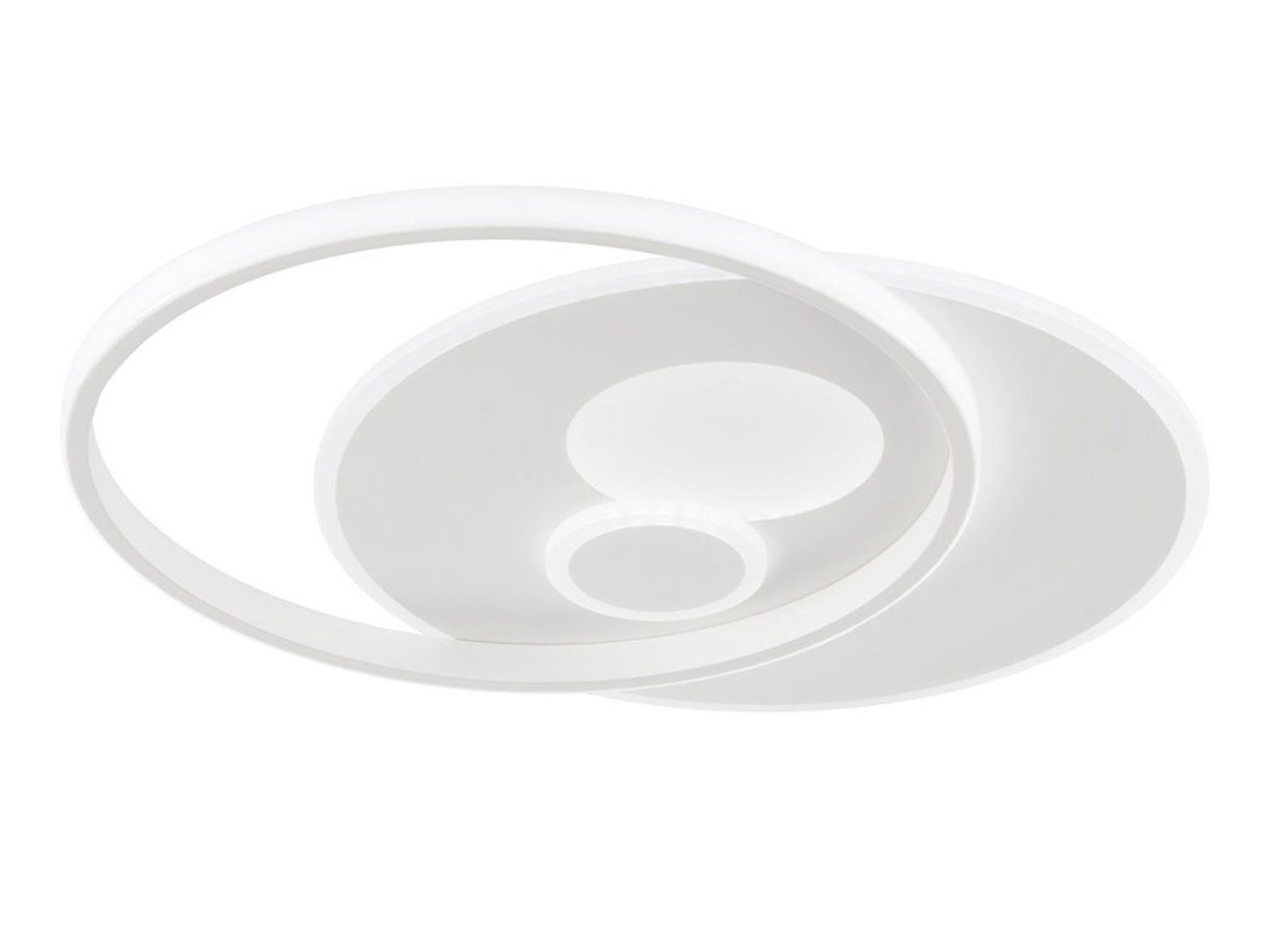 WOFI LED Deckenleuchte, Dimmer, LED fest integriert, Warmweiß - Kaltweiß, Deckenbeleuchtung dimmbar, Lampe Kücheninsel flach, Weiß, Breite 52cm