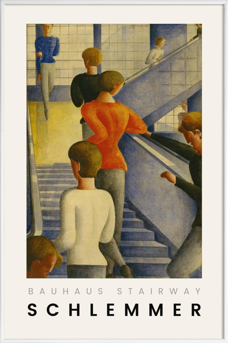 Juniqe Poster Poster mit Kunststoffrahmen, Art Classics (1 St), Fine-Art-Print in Galeriequalität mit einem 1 cm breiten, weißen Rand Bunt & Cremeweiß | White