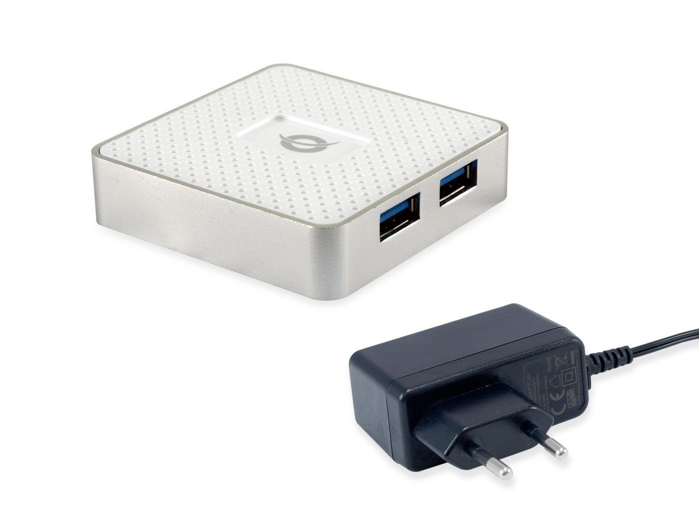 Conceptronic CONCEPTRONIC USB-Hub 4Port Netzwerk-Switch Power USB3.0 mit Adapter