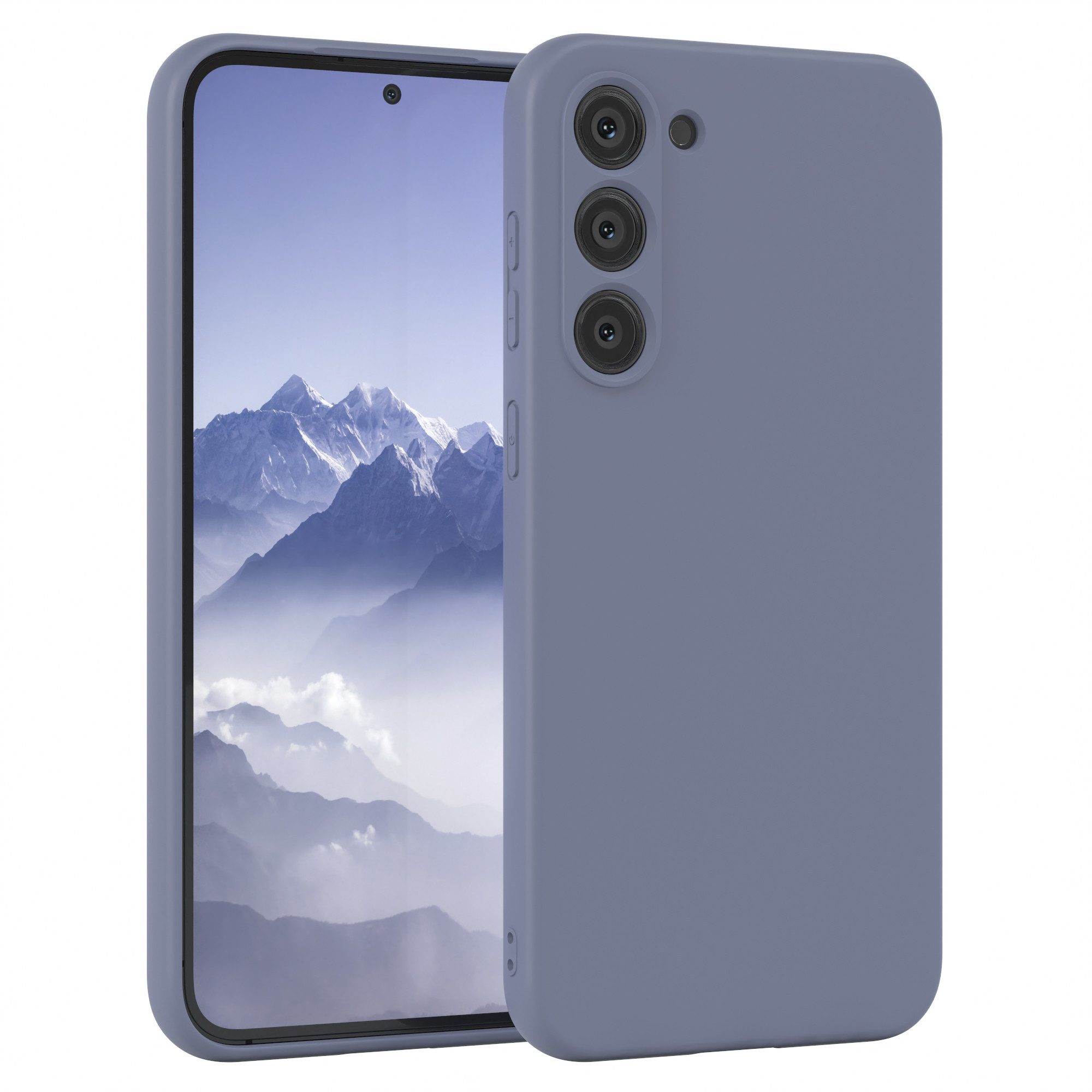 EAZY CASE Handyhülle für Samsung Galaxy S23 Plus Hülle Silikon 6,6 Zoll, Silikon Schutzhülle mit Kameraschutz Matt Back Cover Soft Eis Blau