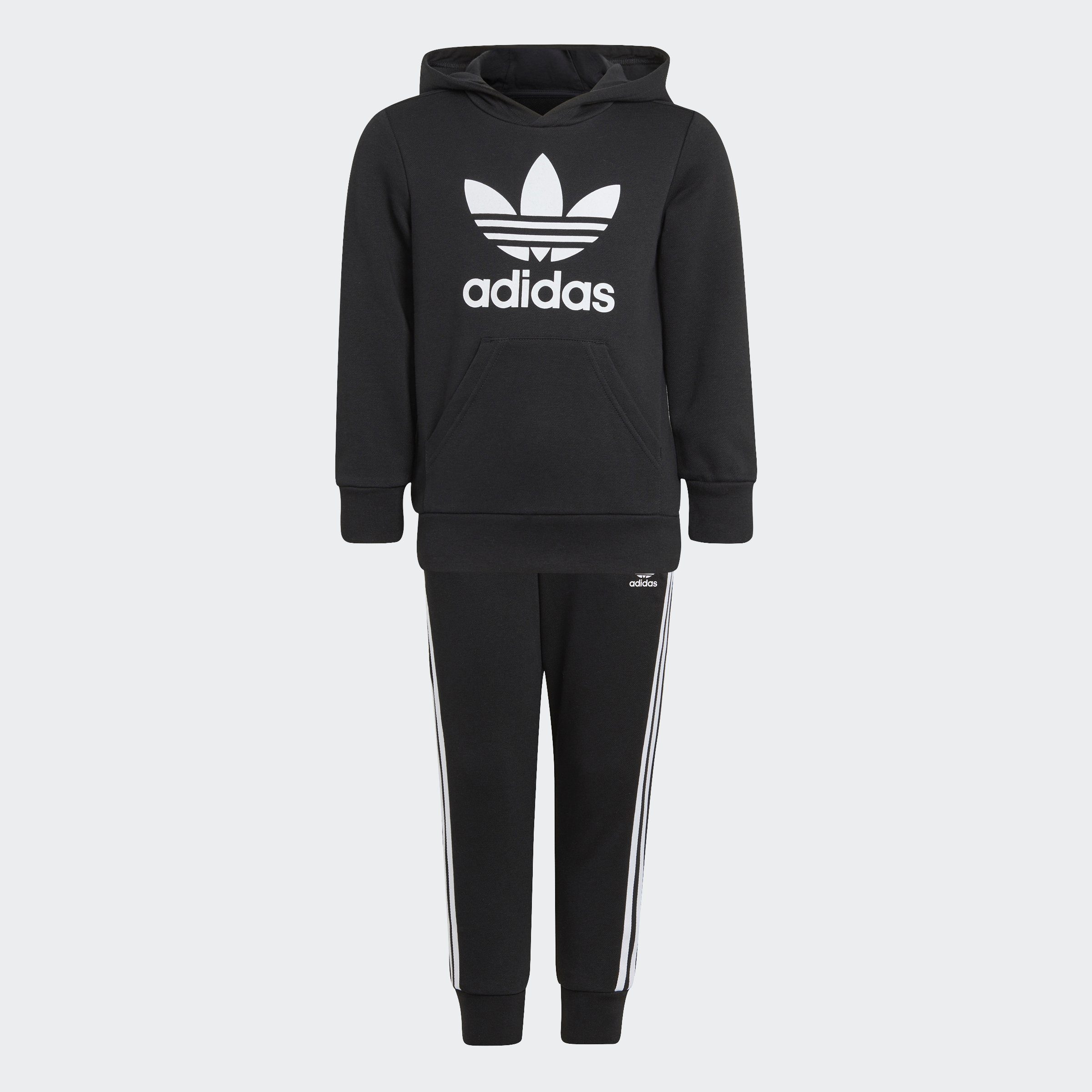 adidas Originals / White ADICOLOR (2-tlg) HOODIE Trainingsanzug Black