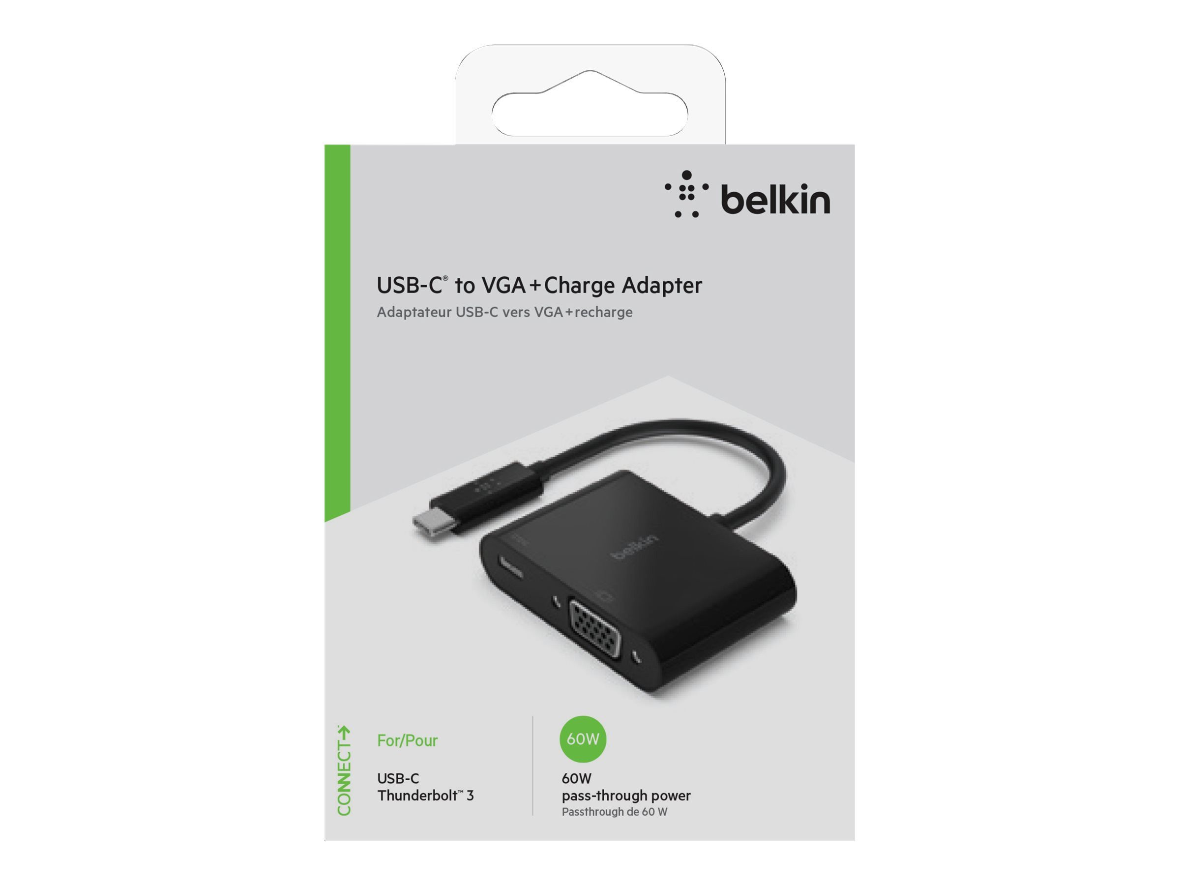 BELKIN USB-C auf VGA-Adapter 60W PD, schwarz AVC001btBK Computer-Kabel
