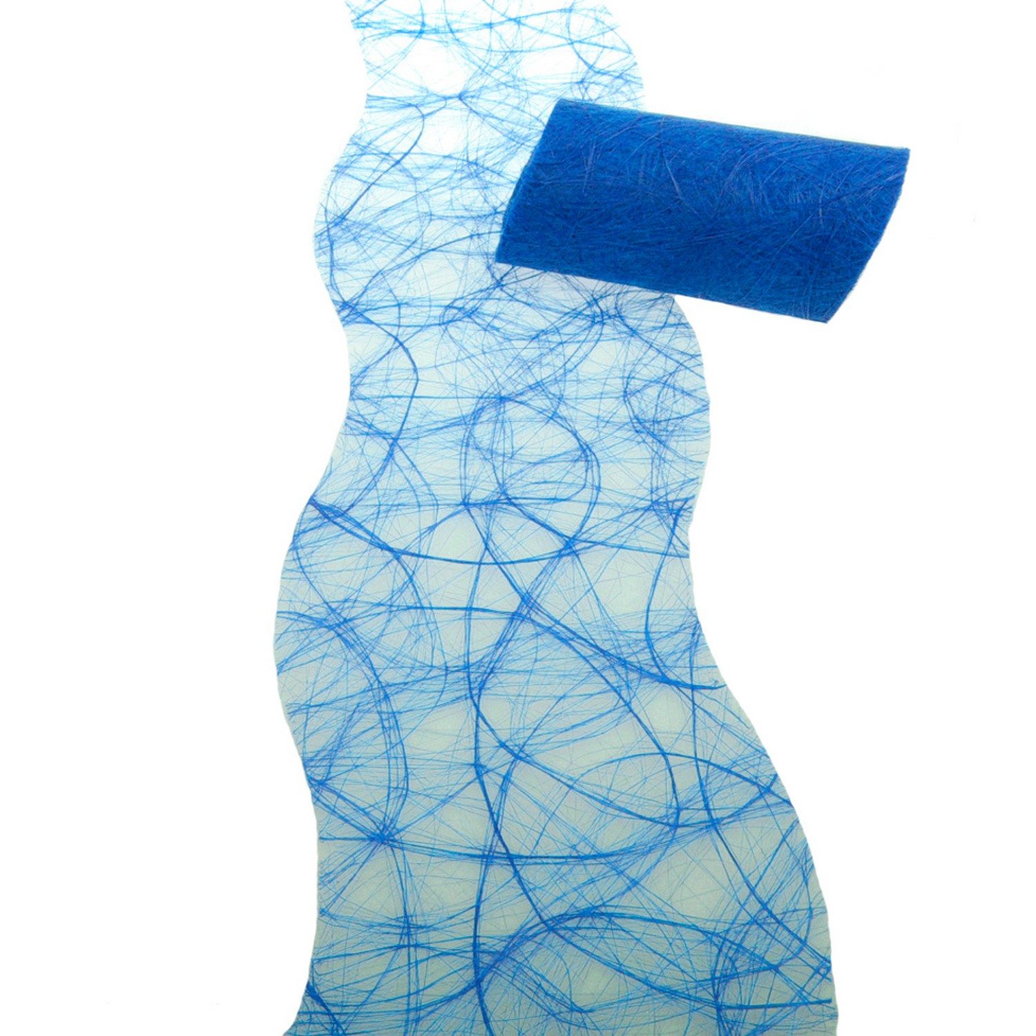 Deko AS Tischläufer Sizoweb Tischband Wellenschnitt mittelblau ca. 12,5 cm Rolle 25 Meter (1-tlg, 1 Rolle Tischläufer), Strapazierfähig