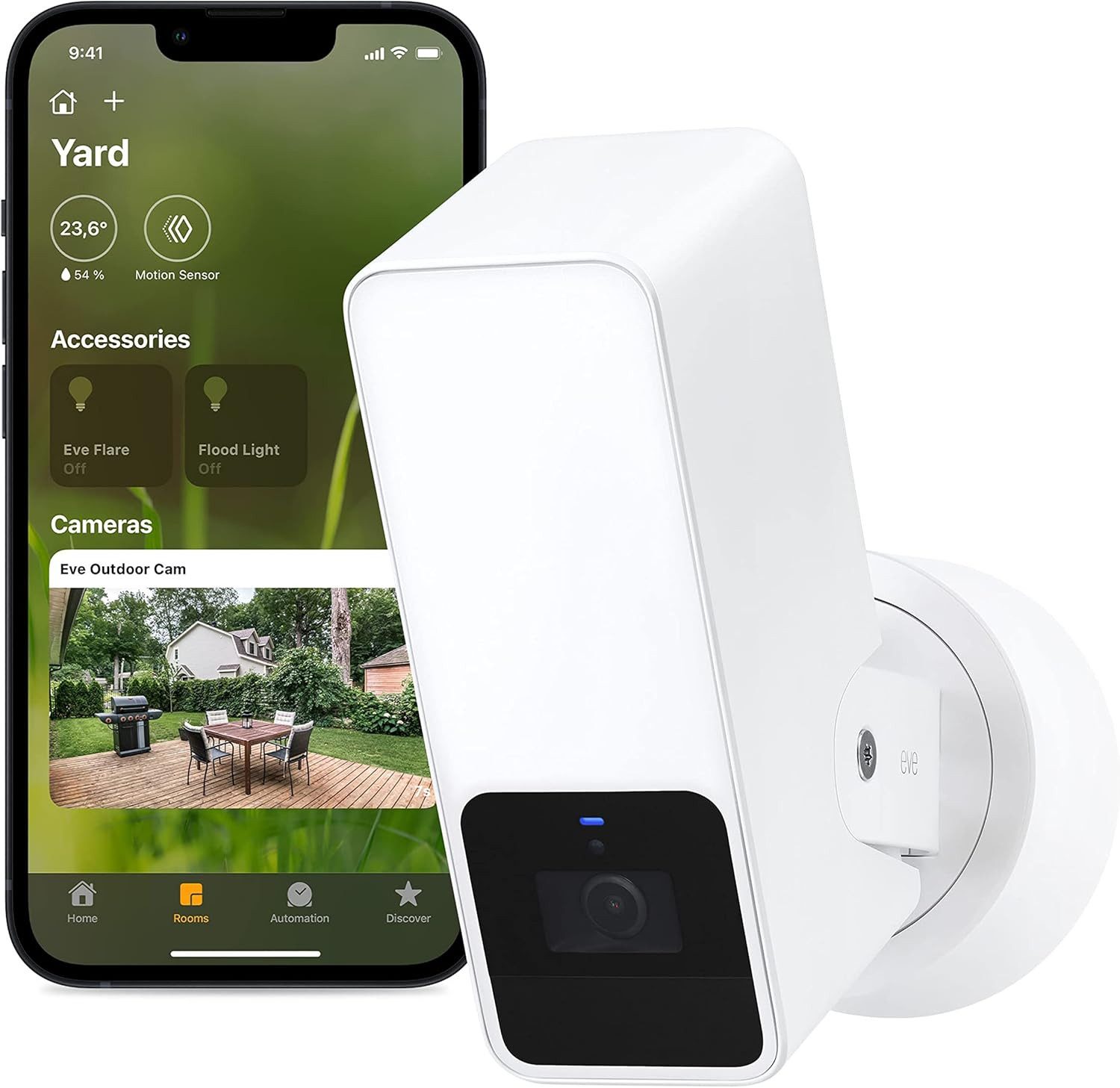 EVE Überwachungskamera Eve Outdoor Cam weiß Smarte Überwachungskamera WLAN HomeKit