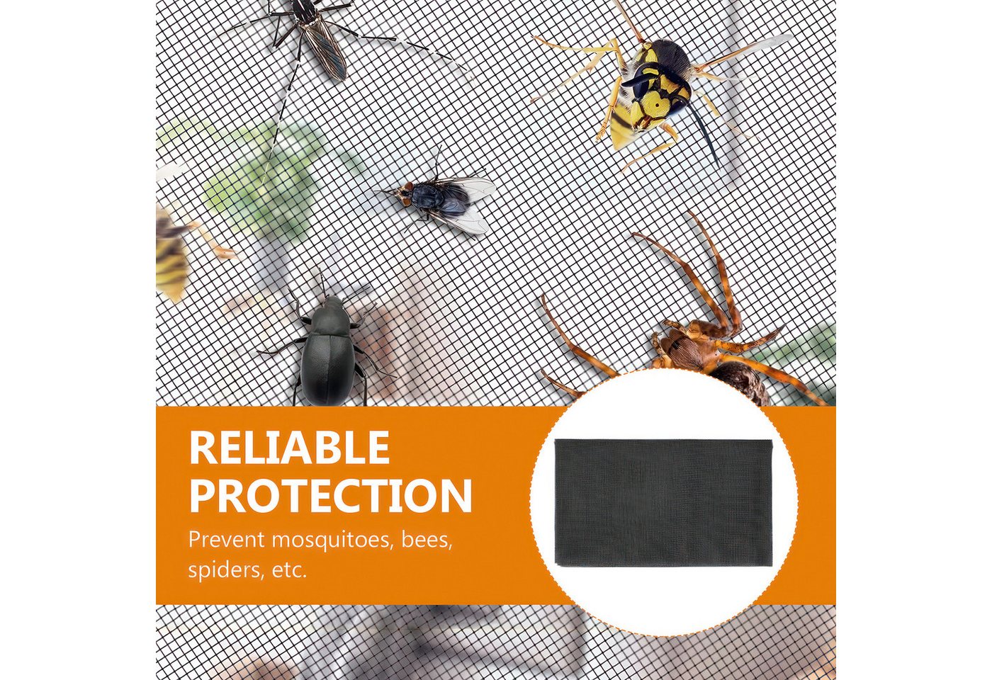 Thumbnail - Insektenschutzrollo DIY Insektenschutz Magnetfenster für Fliegengitter Fenster, BlingBin, stark perforiert, selbstkleben...