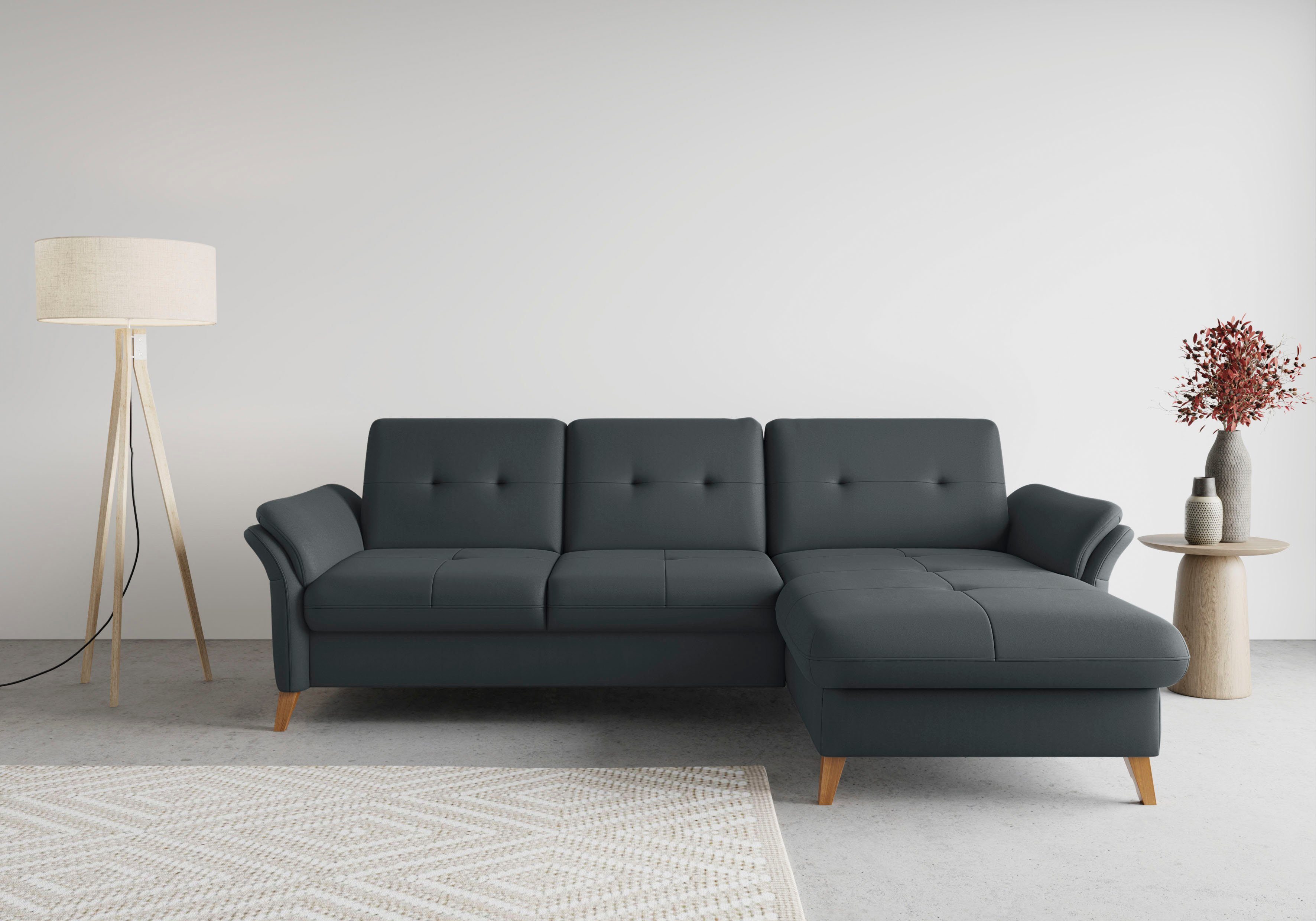 sit&more Ecksofa Göteborg, Sitztiefenverstellung und Federkern, wahlweise mit Bettfunktion