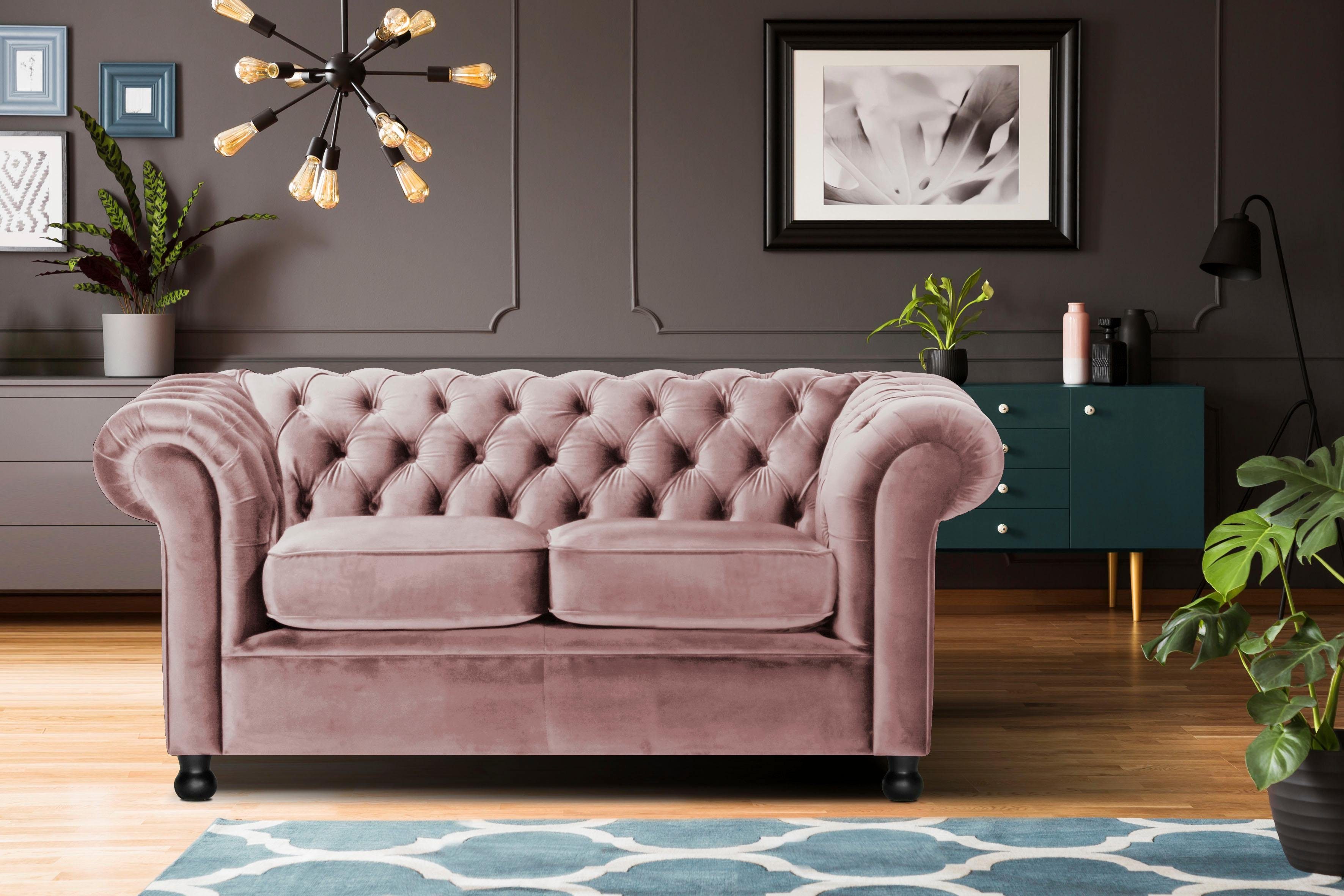 Home affaire Chesterfield-Sofa Chesterfield Home 2-Sitzer, günstig online kaufen