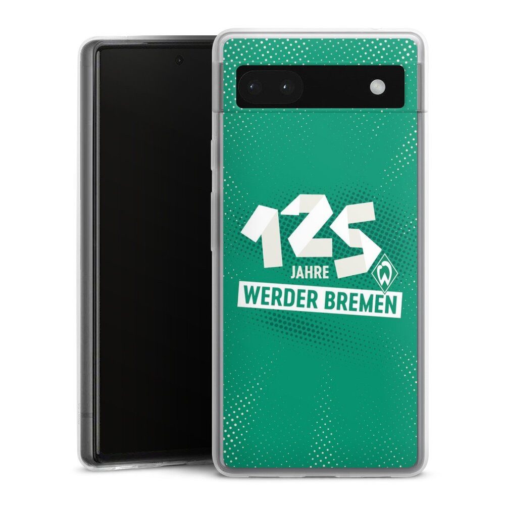 DeinDesign Handyhülle 125 Jahre Werder Bremen Offizielles Lizenzprodukt, Google Pixel 6a Slim Case Silikon Hülle Ultra Dünn Schutzhülle