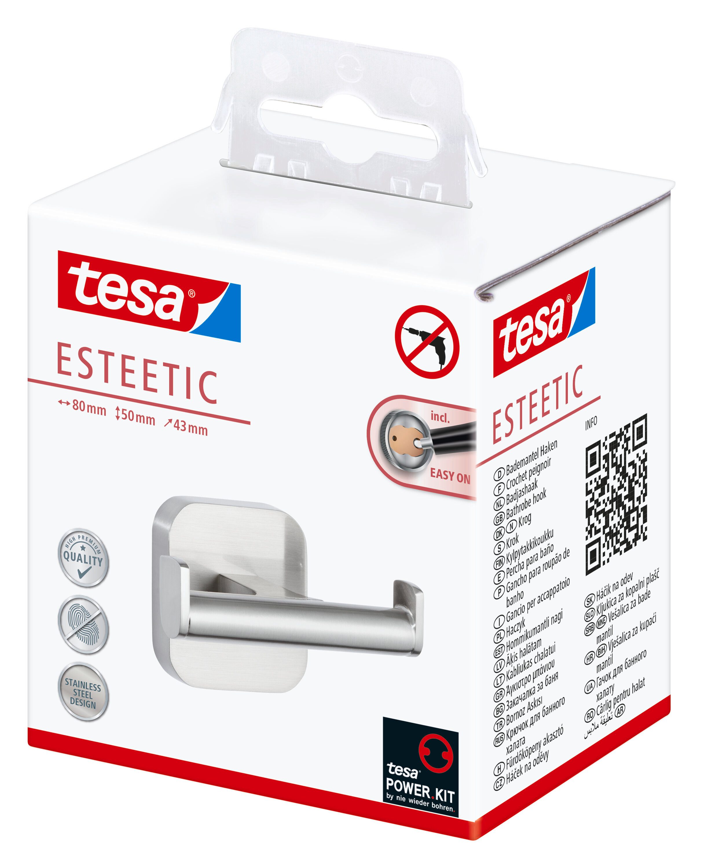 tesa Handtuchhaken ESTEETIC Bademantelhaken, Badezimmer, Gäste-WC, Wandmont günstig online kaufen