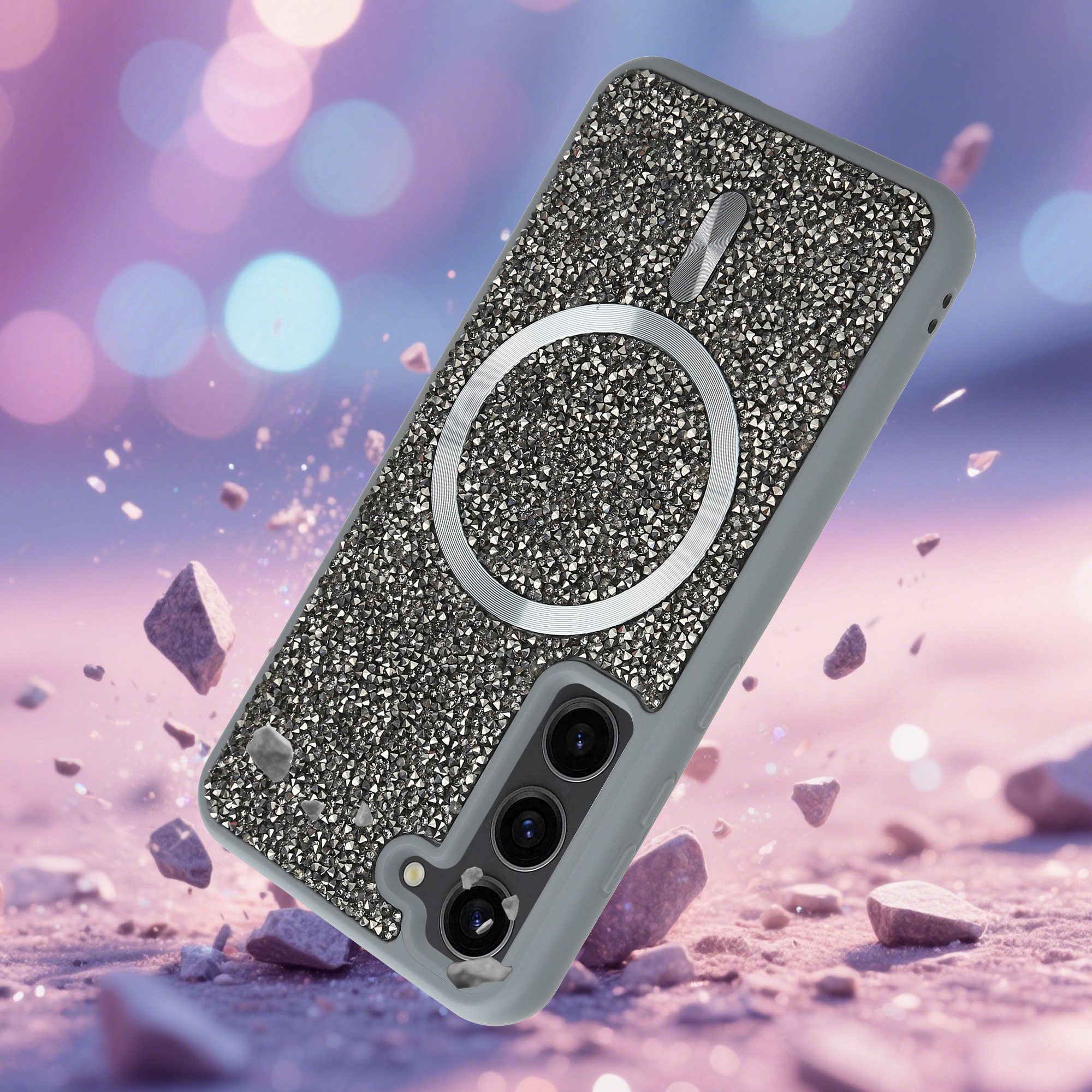 Cadorabo Handyhülle Samsung Galaxy S23, Hülle Schutzhülle Case Cover kompatibel mit Magsafe Diamant Glitzer – Bild 3 von 5
