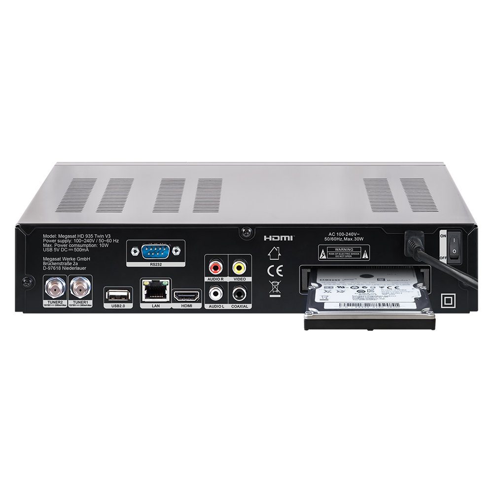 HD HDTV V3 USB Satellitenreceiver ready Stream Live Mediacenter Megasat 935 Twin Receiver PVR Sat