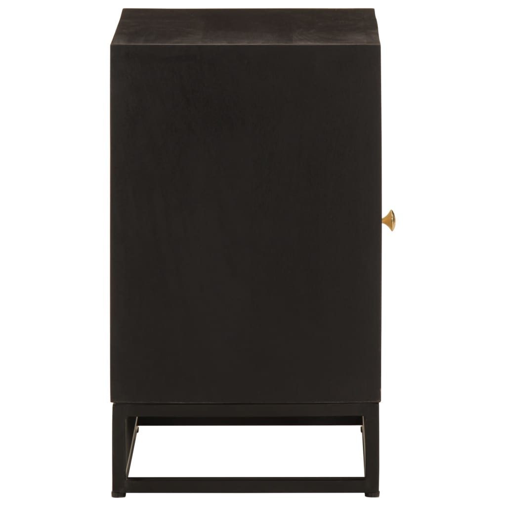 furnicato Sideboard Nachttisch Schwarz 40x30x50 cm Massivholz und Eisen (1 St)