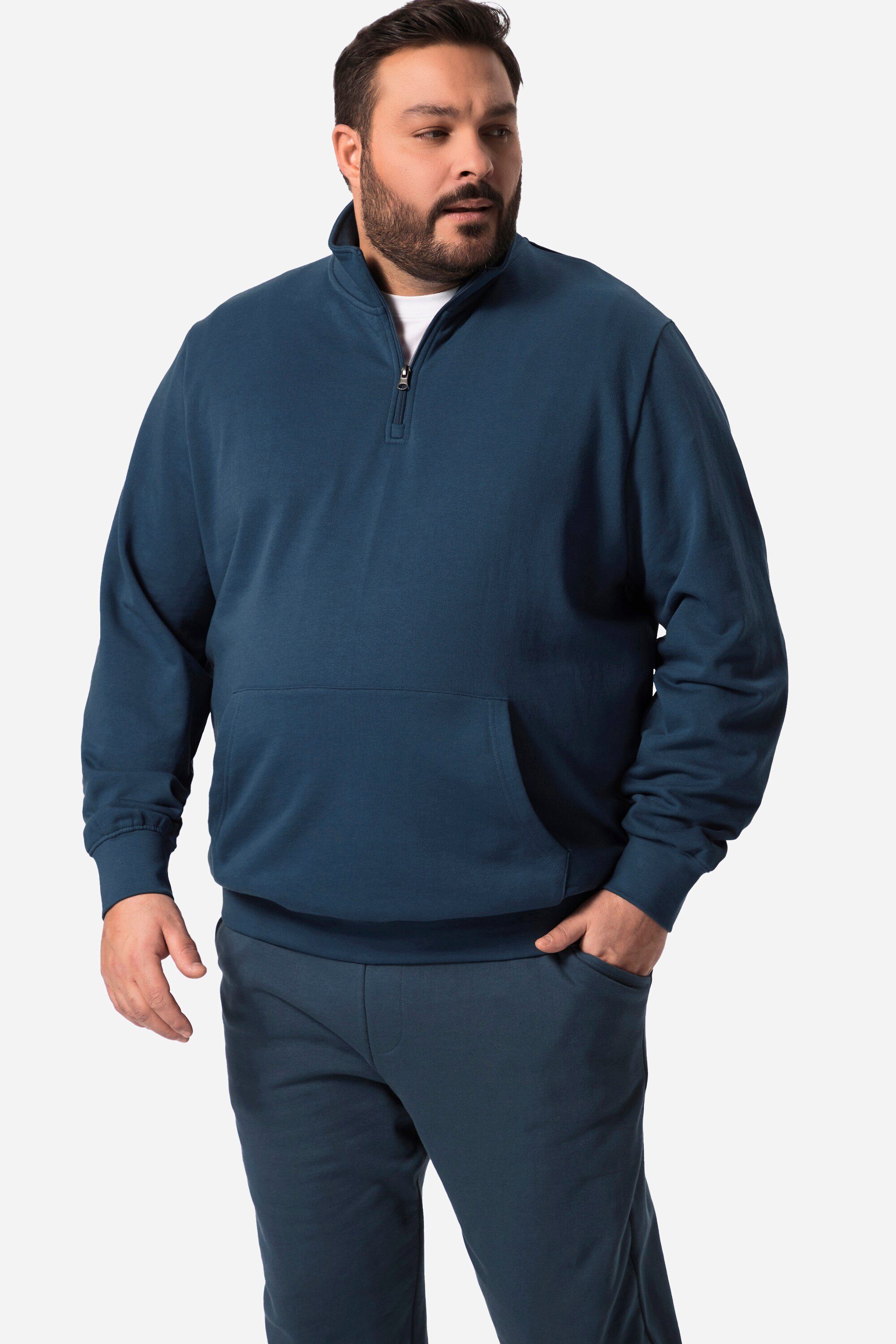 Sweatshirt Sweat-Troyer Stehkragen Zipper