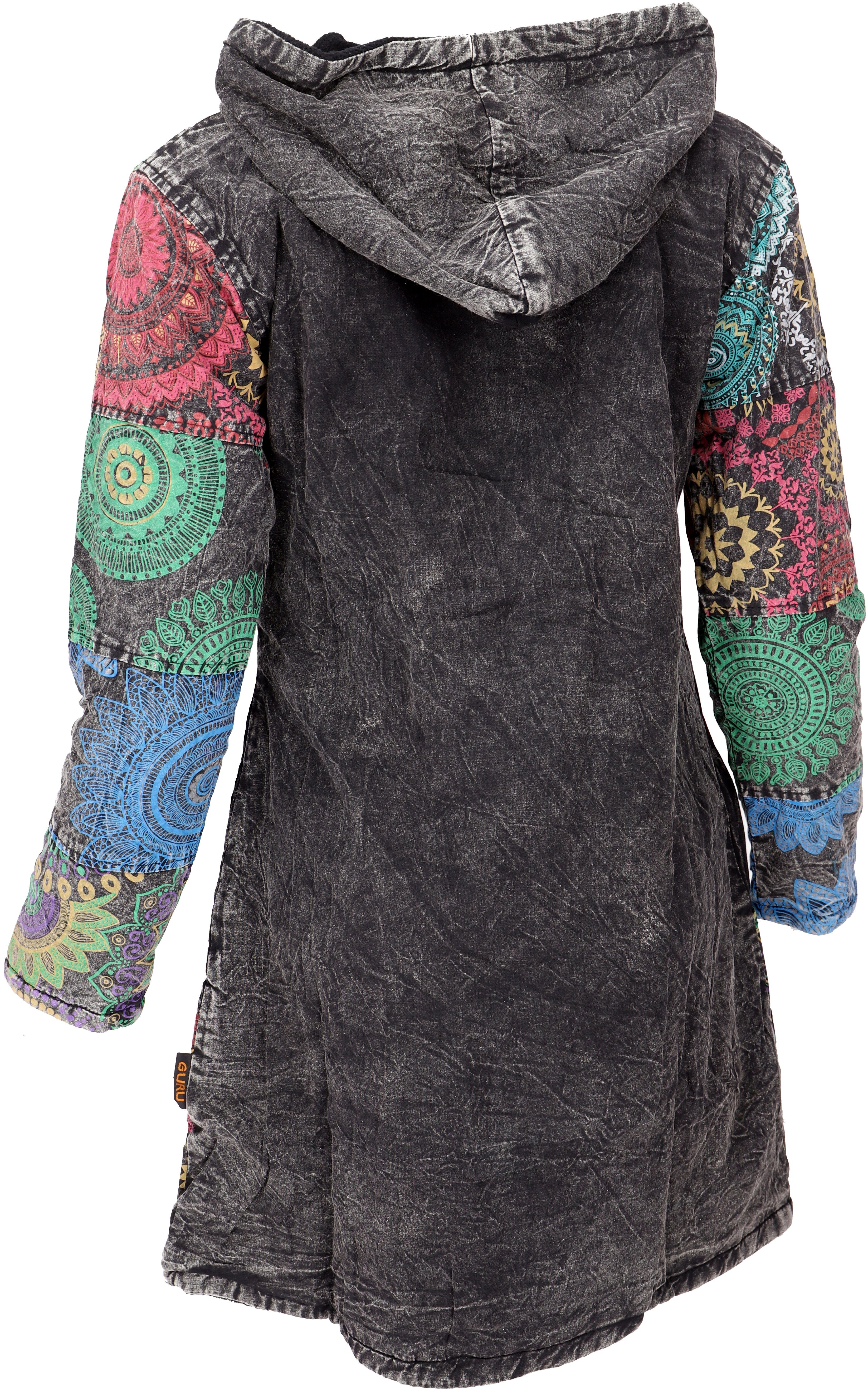 Guru-Shop Langjacke Boho Hippie chic Jacke, Patchwork Jacke,.. alternative Bekleidung