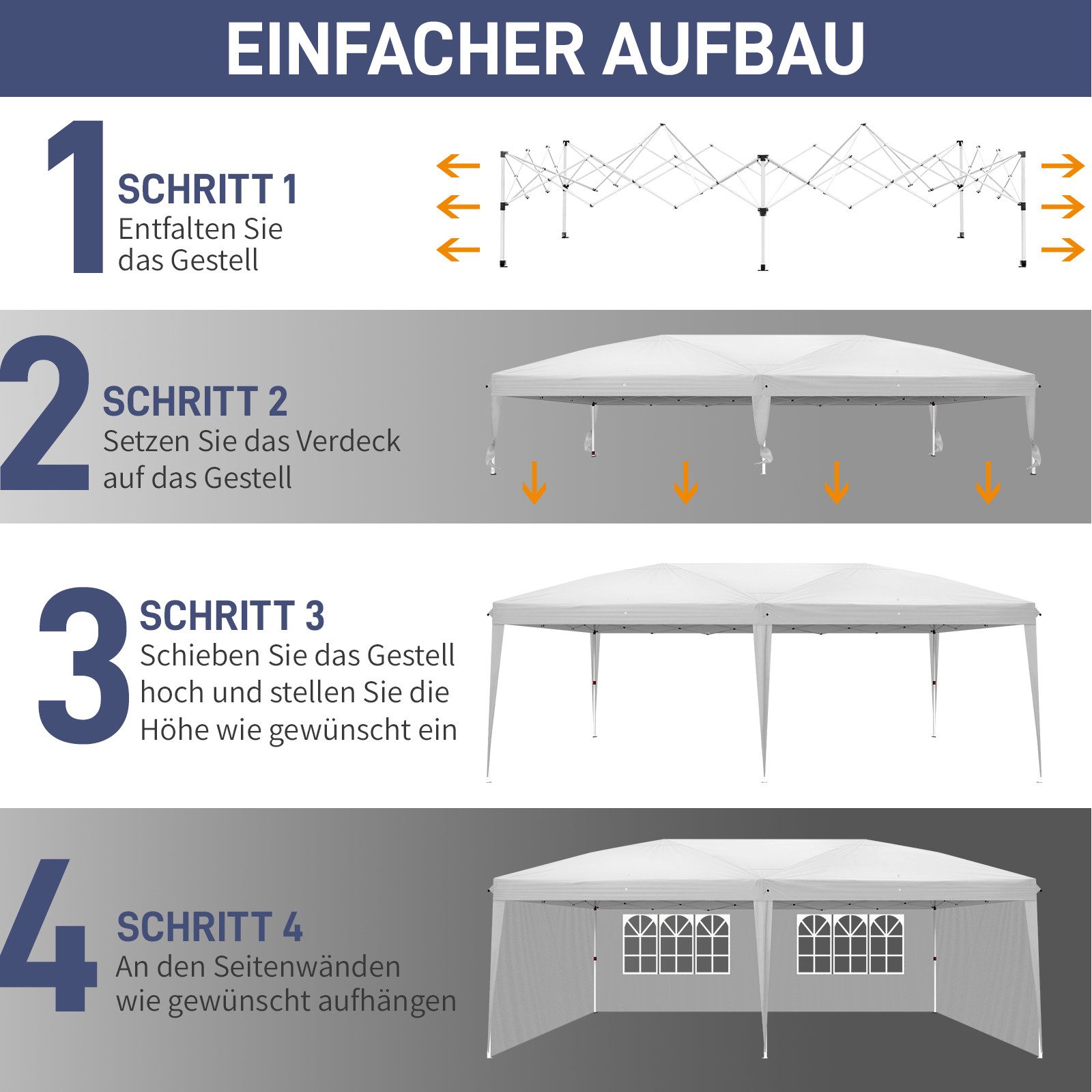 LALAHO Faltpavillon Pavillon Partyzelte 3x6m, Festzelt Gartenzelt für Garte günstig online kaufen