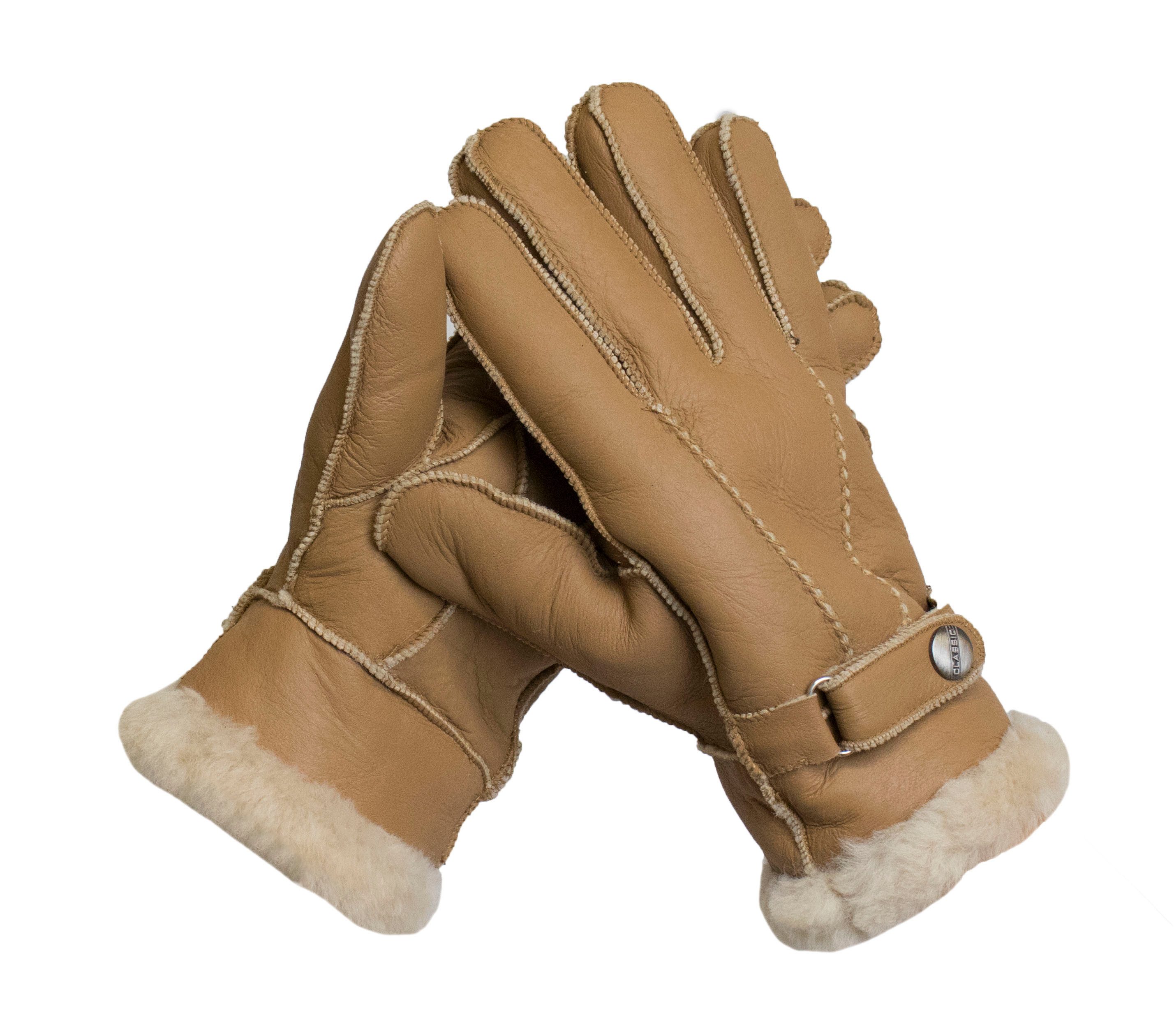 Reissner Lammfelle Lederhandschuhe Finger Handschuhe Nappaleder gefüttert echtes Lammfell (2-St)