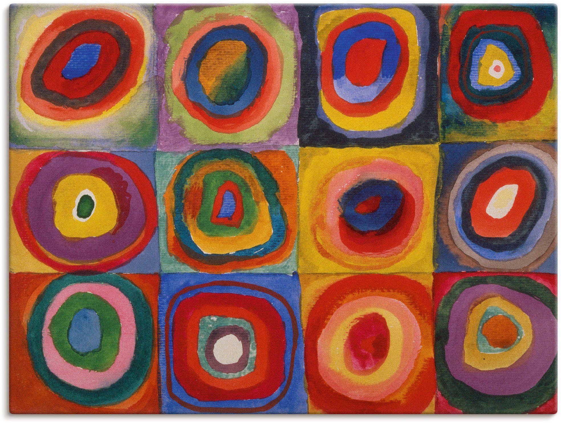 Artland Wandbild Quadrate und konzentrische Ringe. 1913, Muster (1 St), als Leinwandbild, Плакат, Wandaufkleber in verschied. Größen