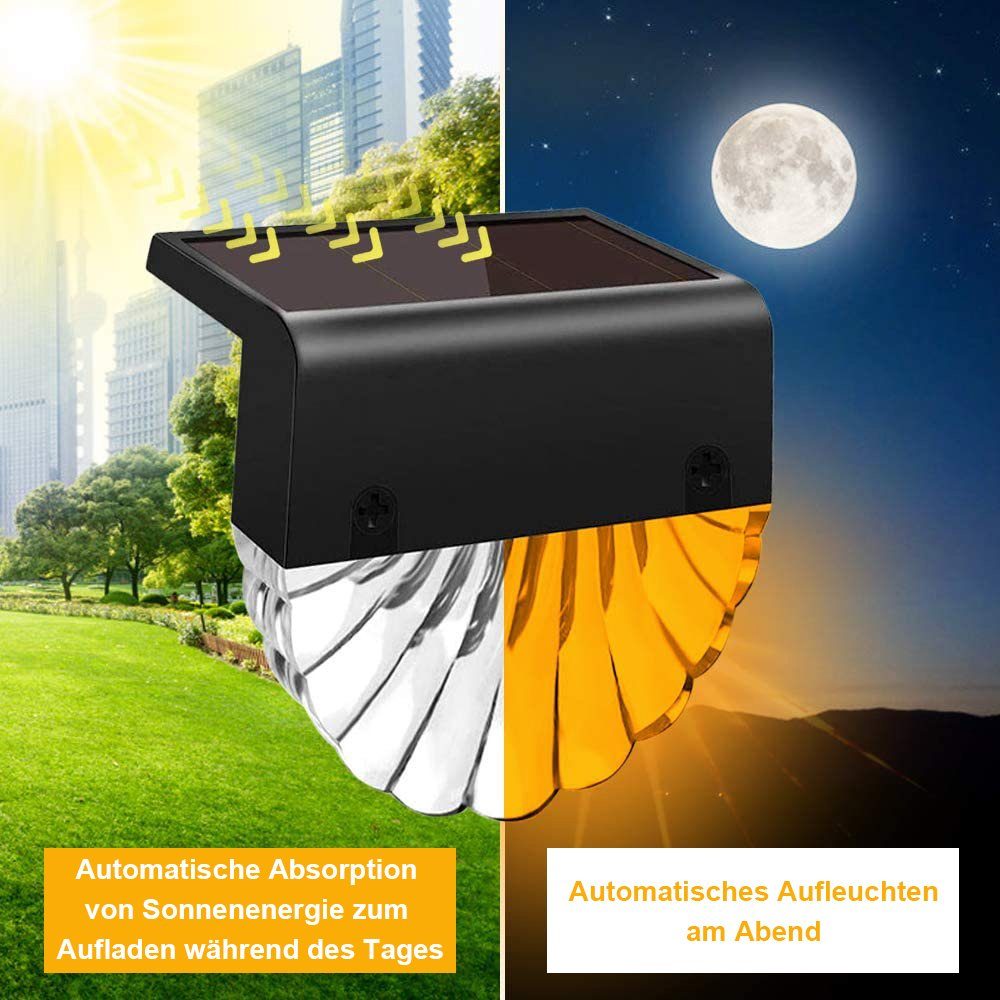 Sunicol LED Solarleuchte Solar Deck Lights, für Outdoor Gartenpfosten Zaun, günstig online kaufen