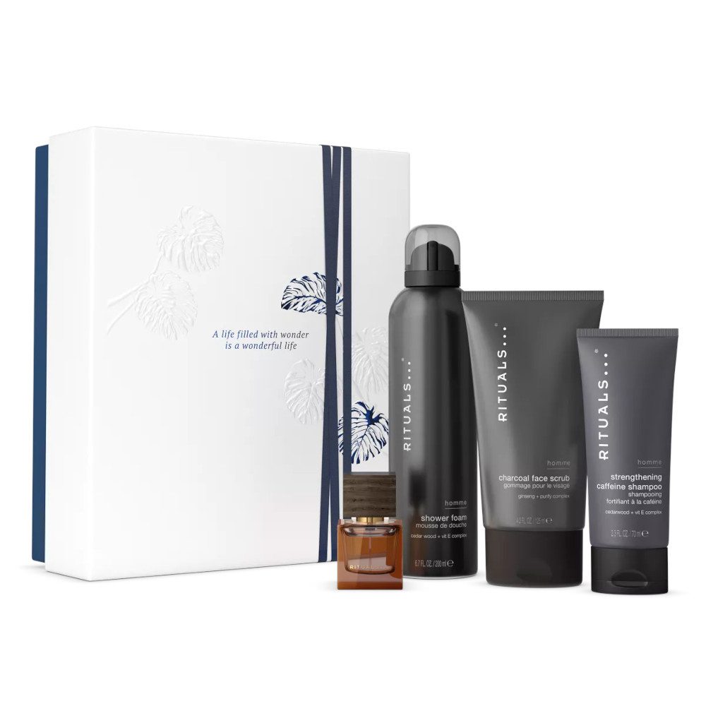 Rituals Pflege-Geschenkset Rituals Homme Geschenkset M – 4-teilig mit erfrischender Pflege, 4-tlg., Erfrischendes Homme Set mit Bambus, Minze & Zedernholz
